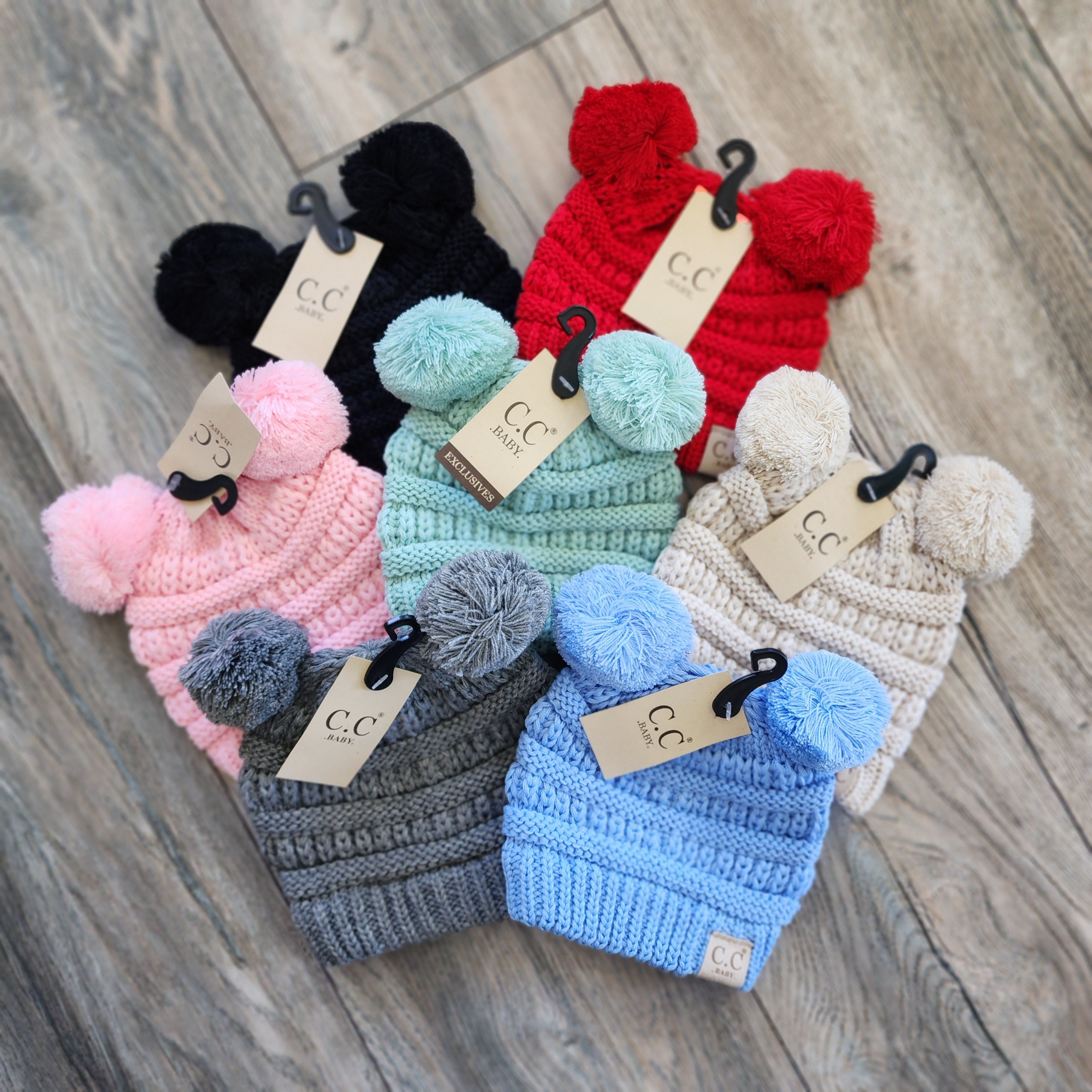 CC Baby Double Pom Beanie