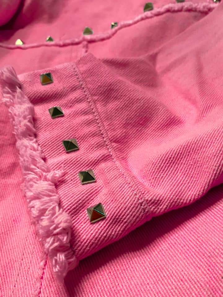 The Katrina Pink Ribbon Studded Jacket