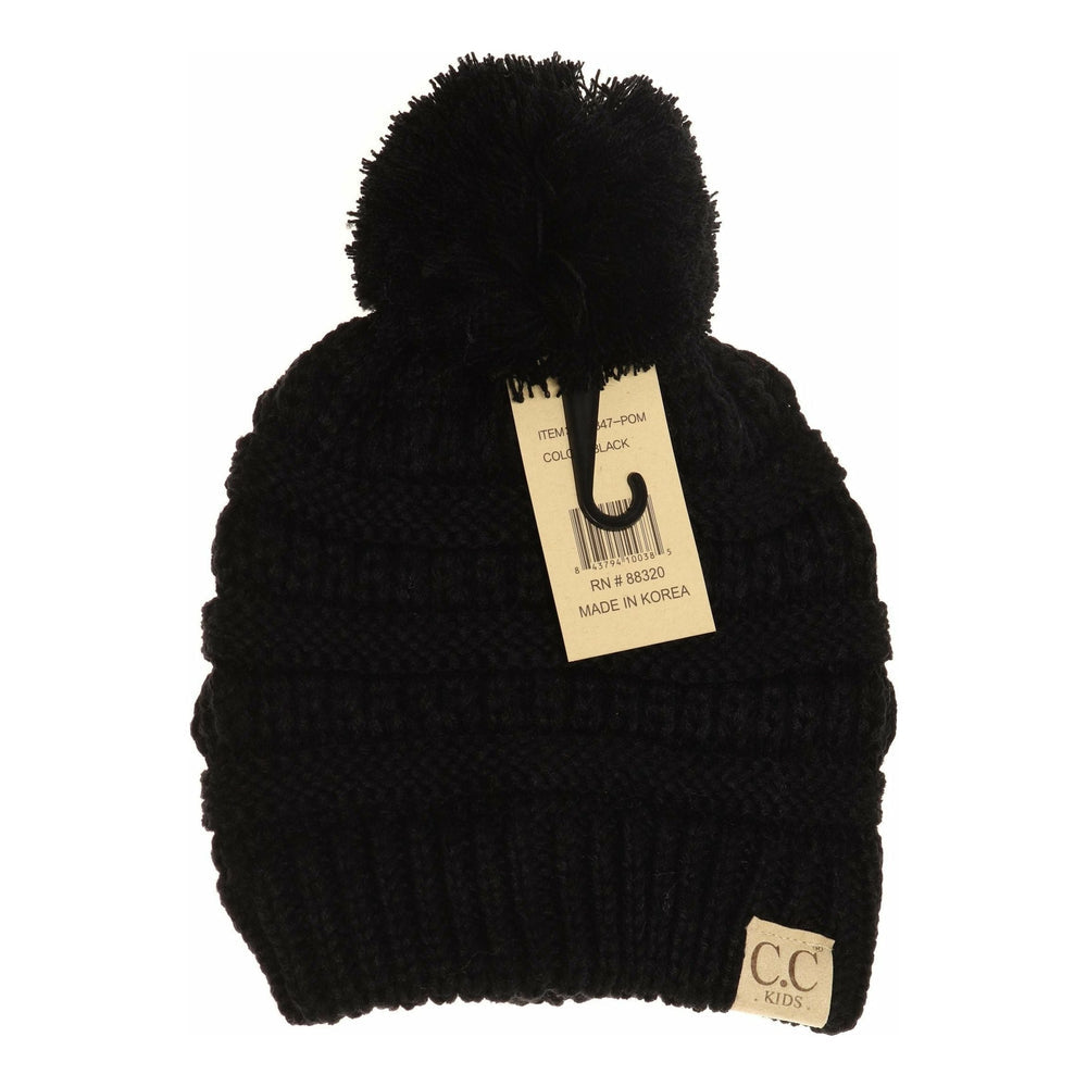 Kids CC Solid Pom Beanie