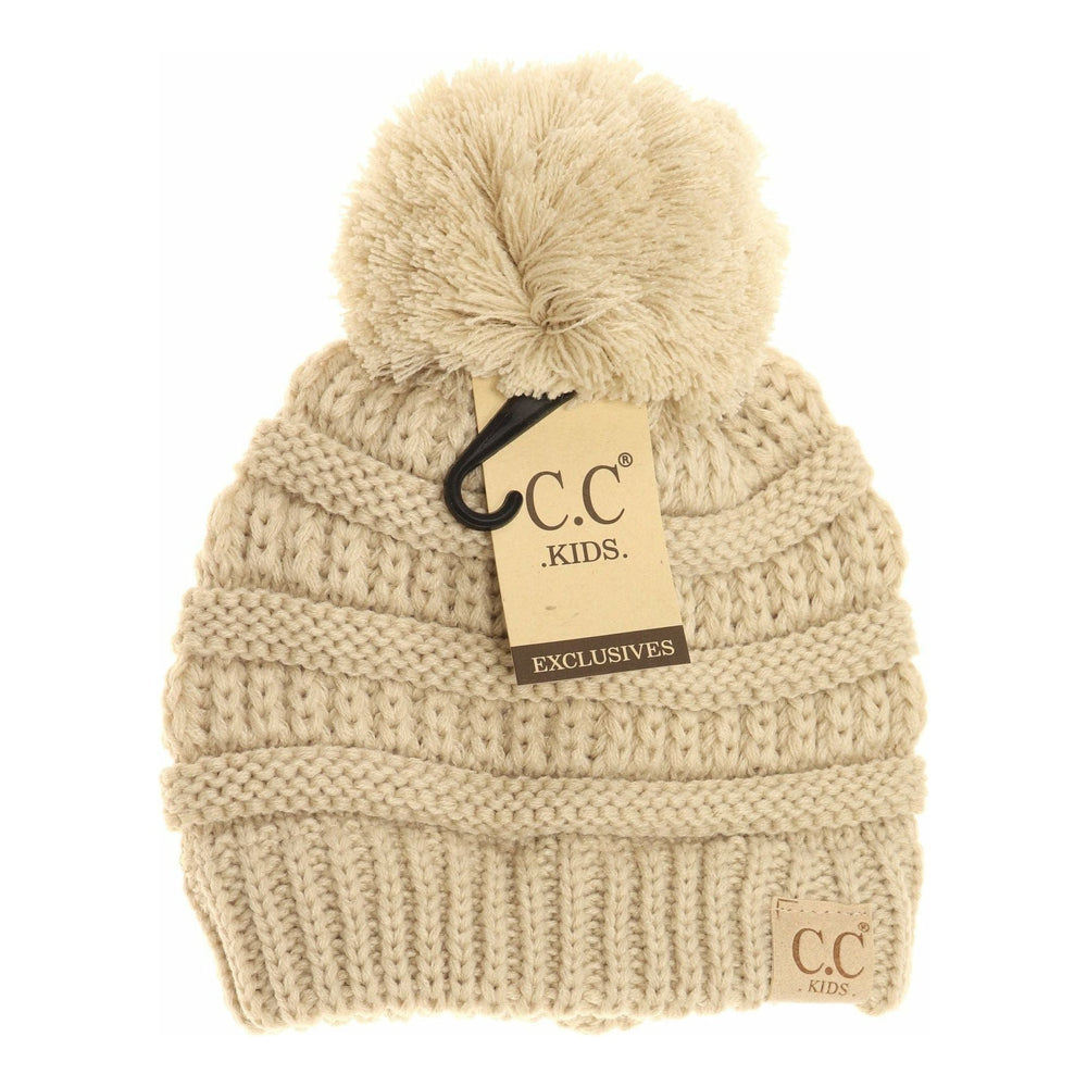 Kids CC Solid Pom Beanie