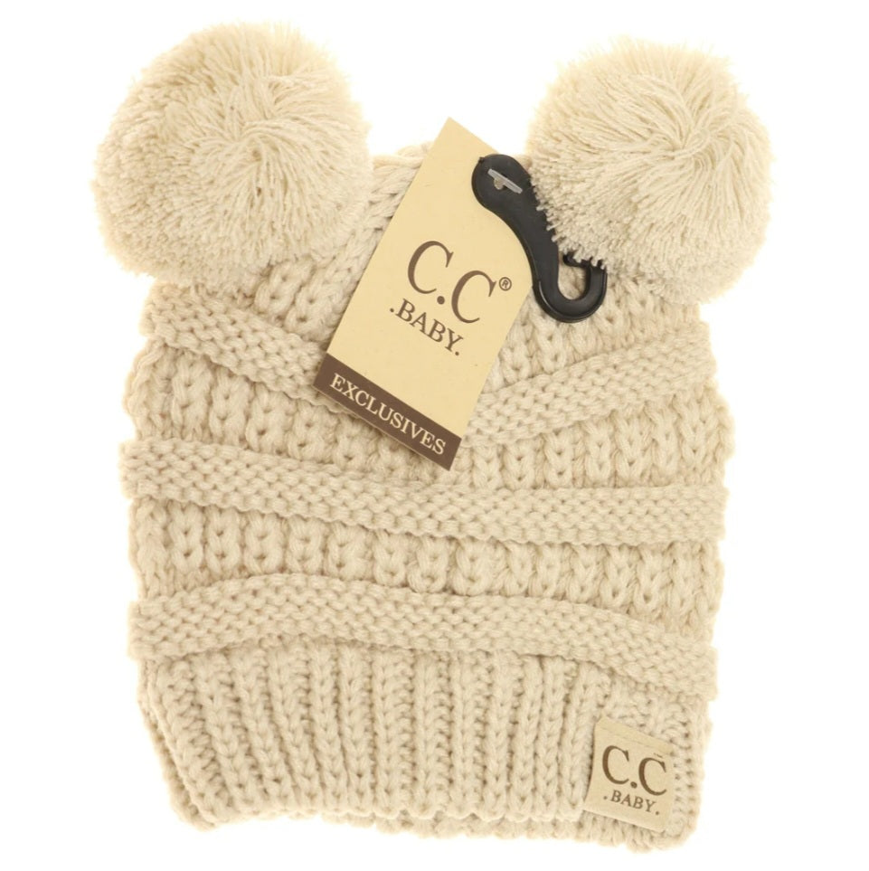 CC Baby Double Pom Beanie