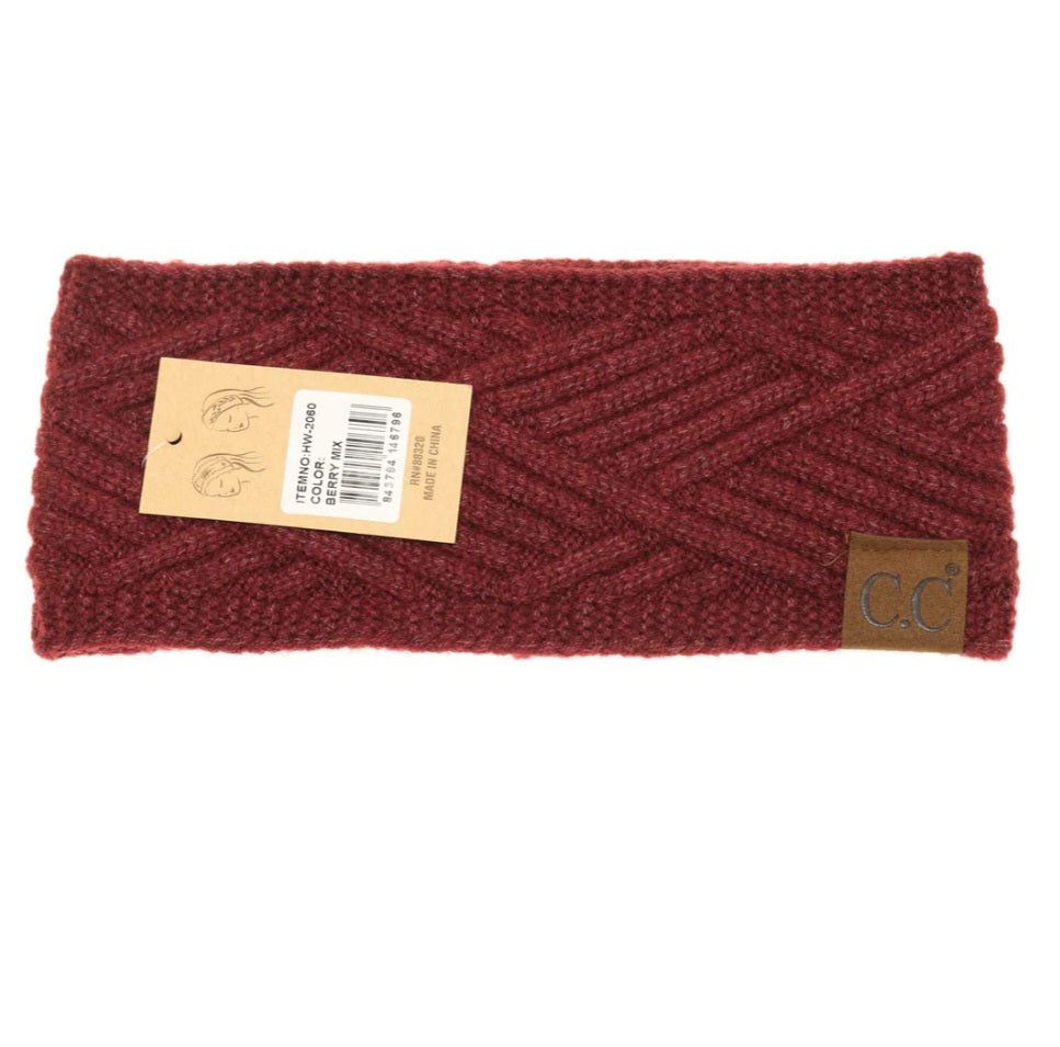 CC Diagonal Criss-Cross Patterned Head Wrap