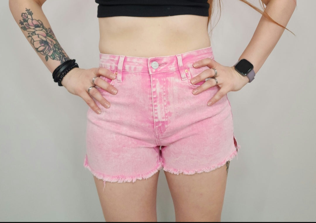 High Rise 80’s Acid Wash Shorts