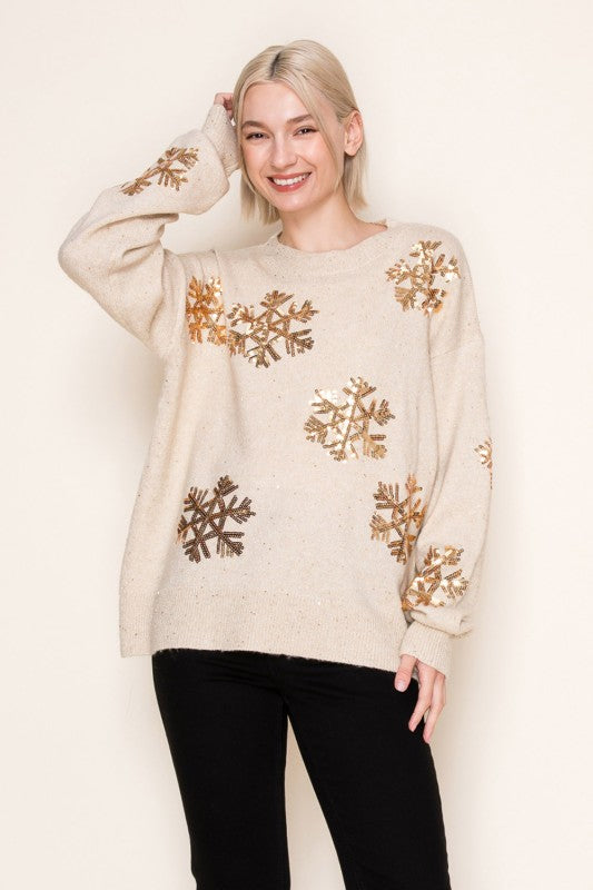 Snowflakes Knit Sweater
