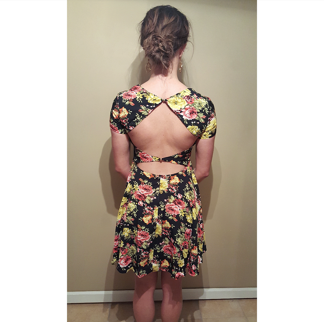 Open Back Floral Dress