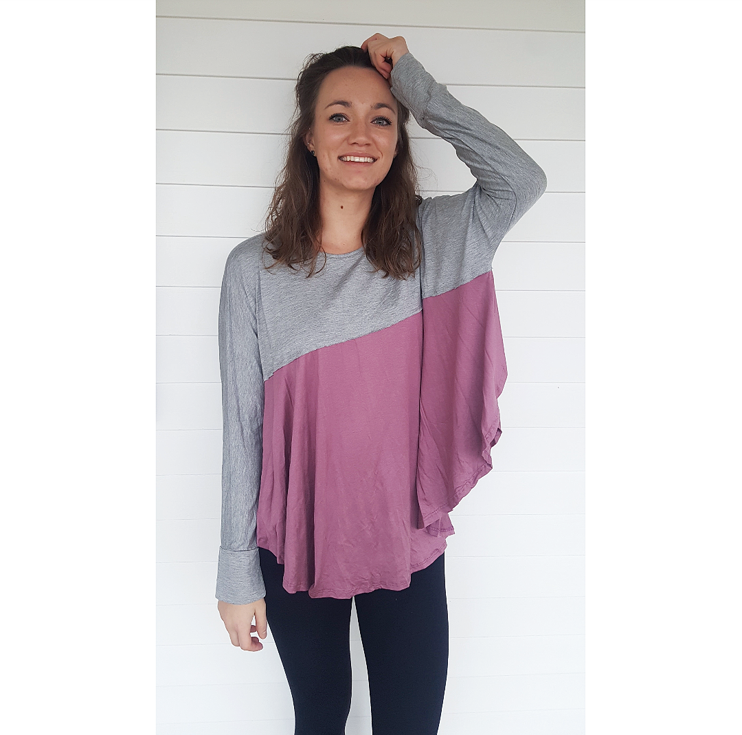 Color Block Long Sleeve Top