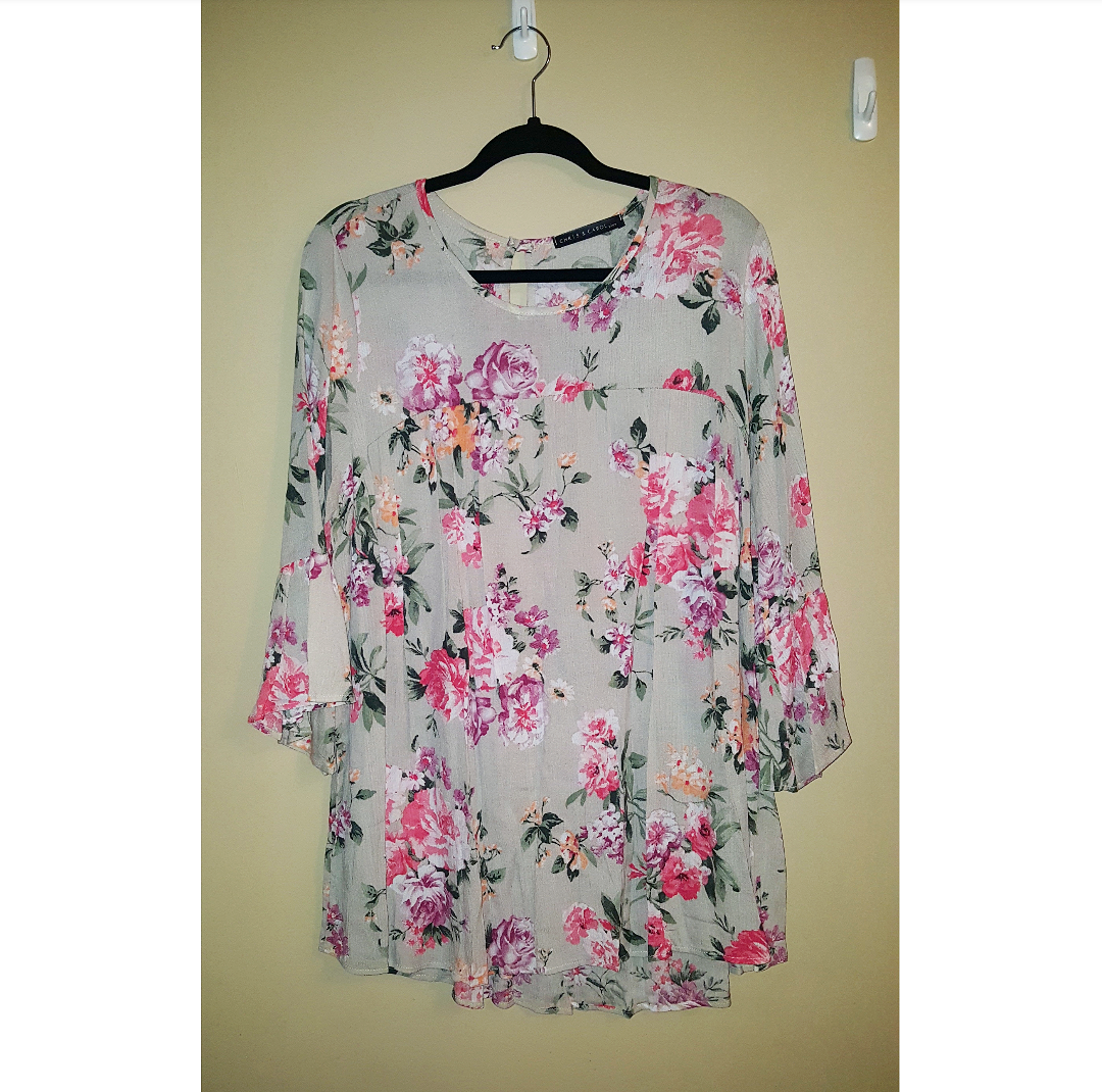 + Size Woven Floral Tunic Top
