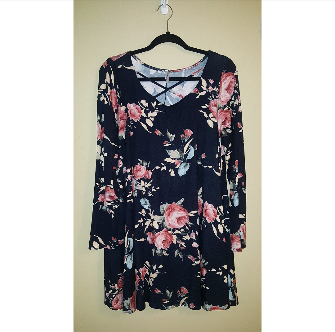 + Navy Floral Dress