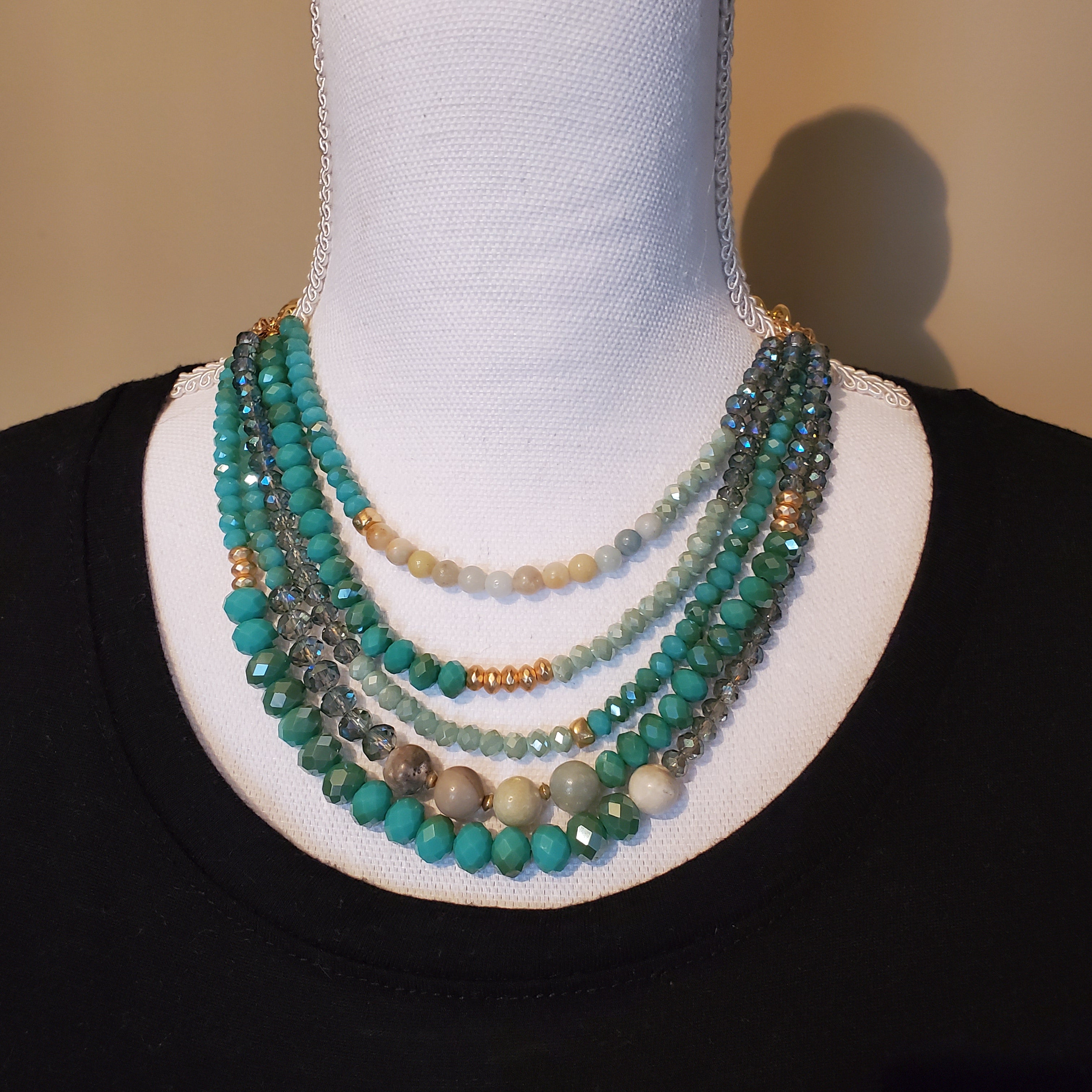 Mixed Beads Statement Necklace