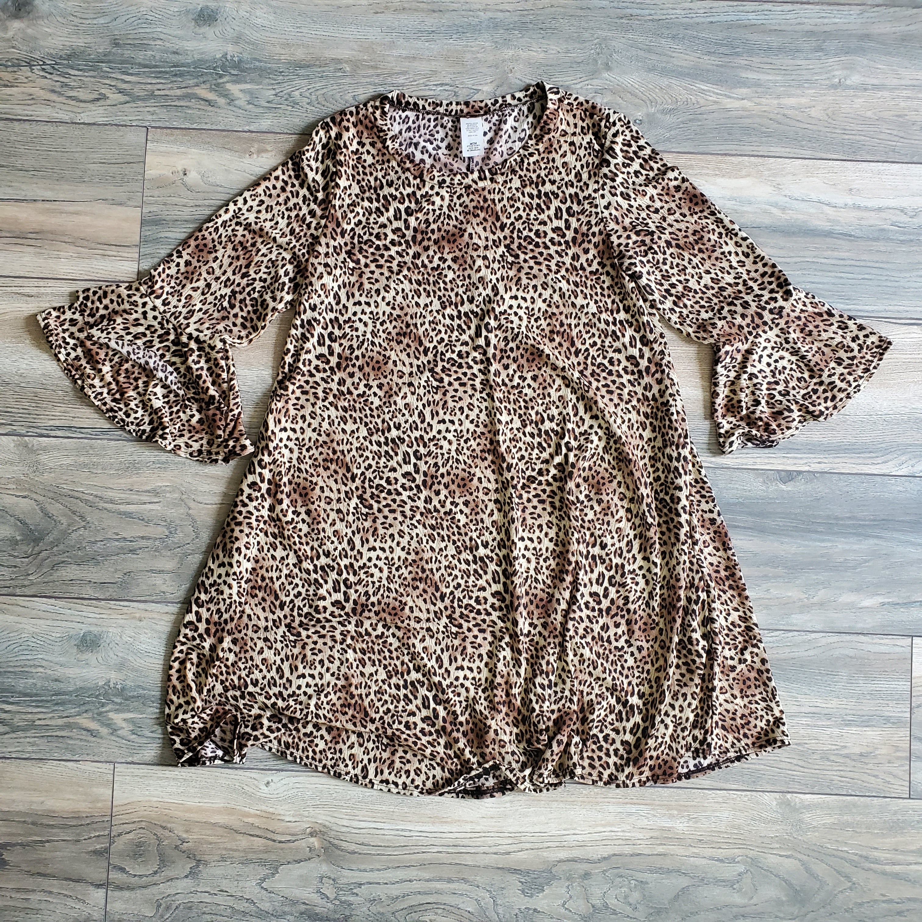 Leopard Bell Sleeve Dress