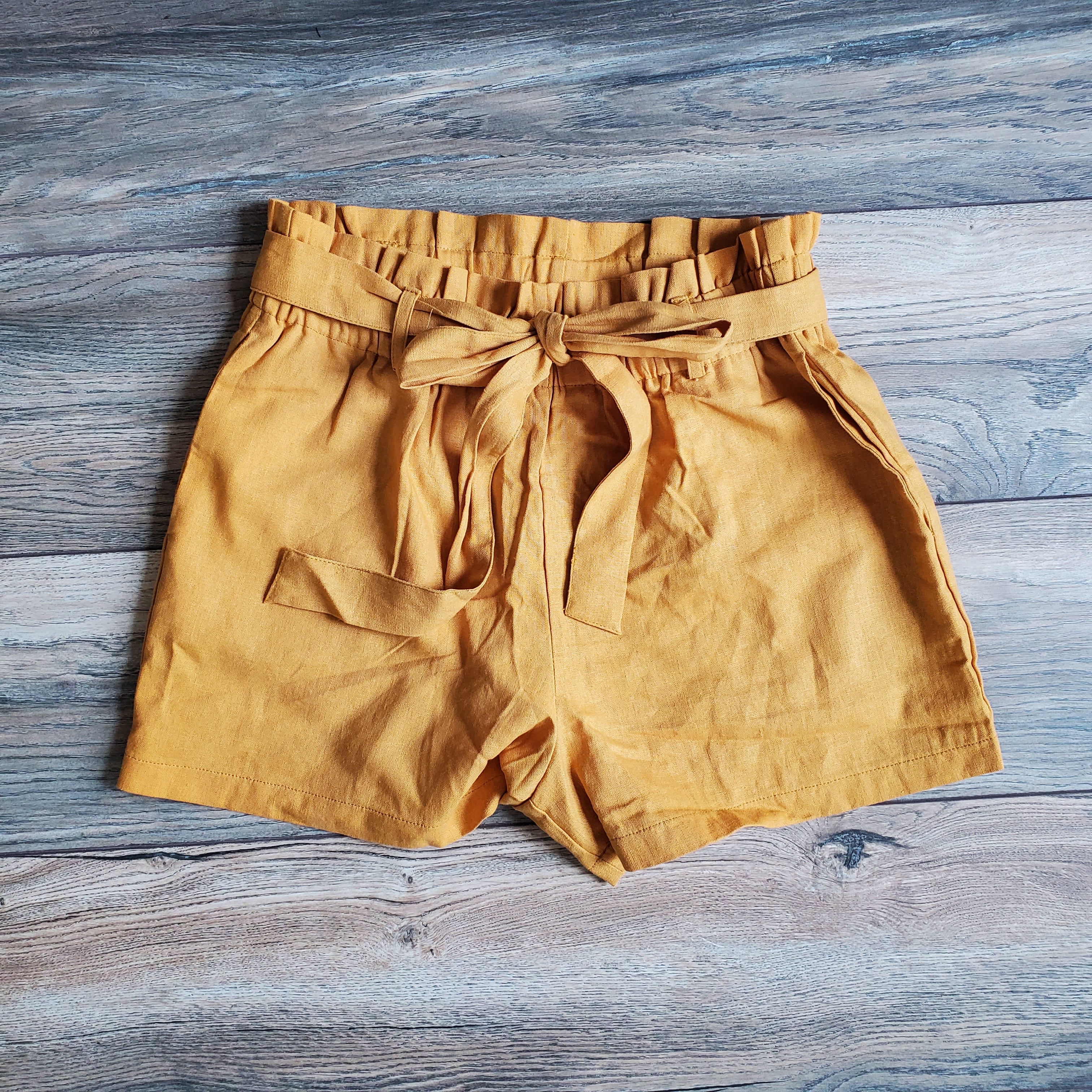 High Waist Paper Bag Shorts