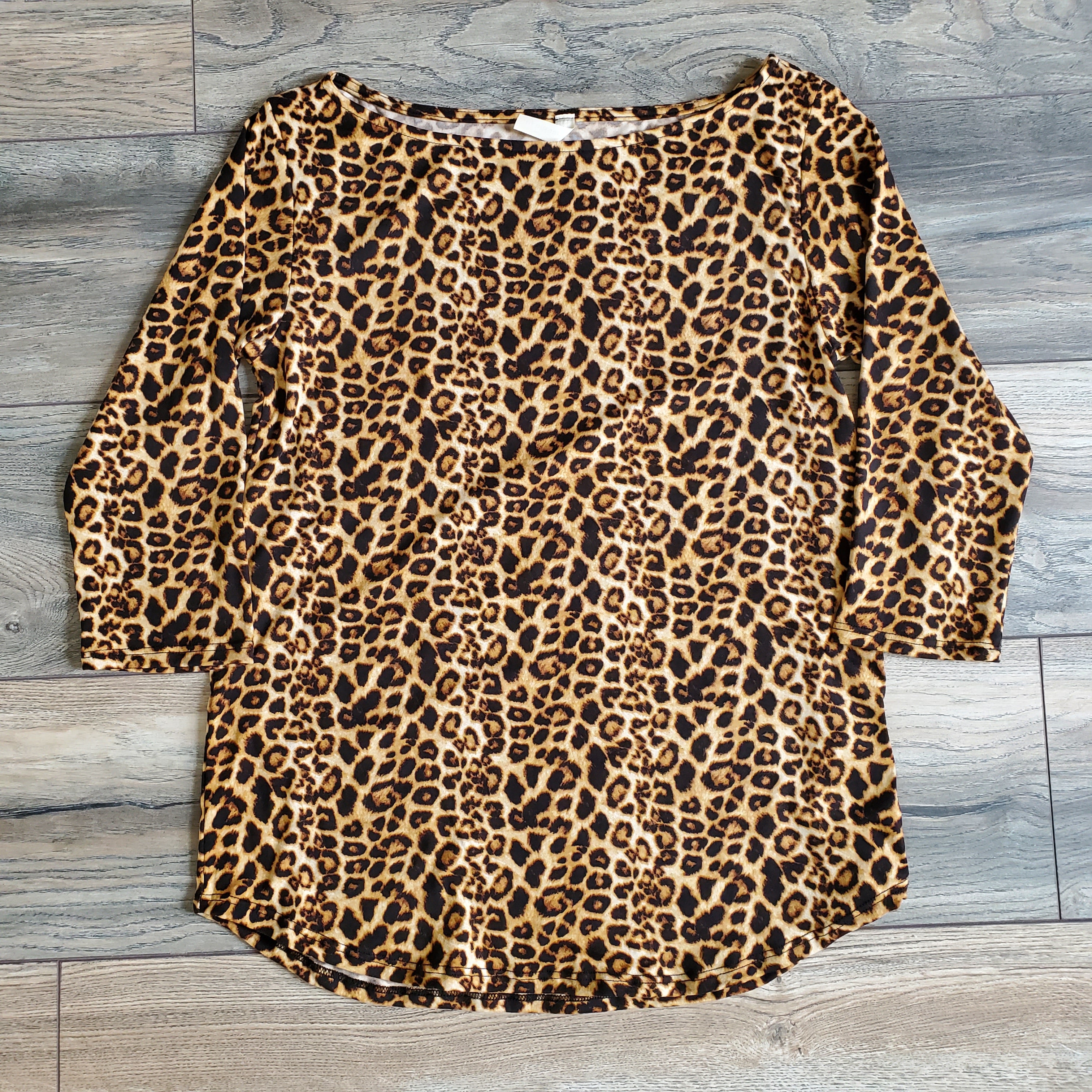 Animal Print 3/4 Sleeve Top