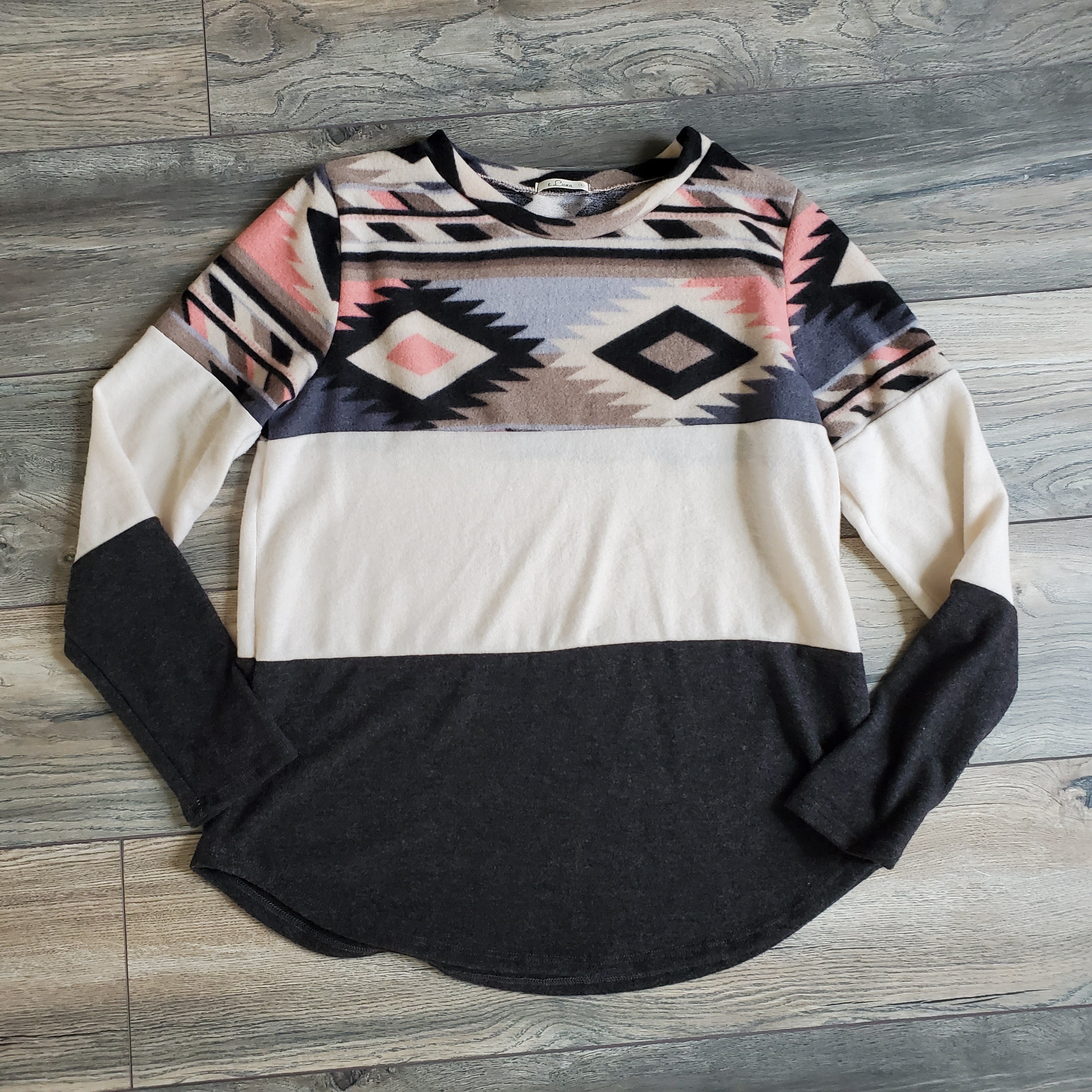 Aztec Color Block Long Sleeve
