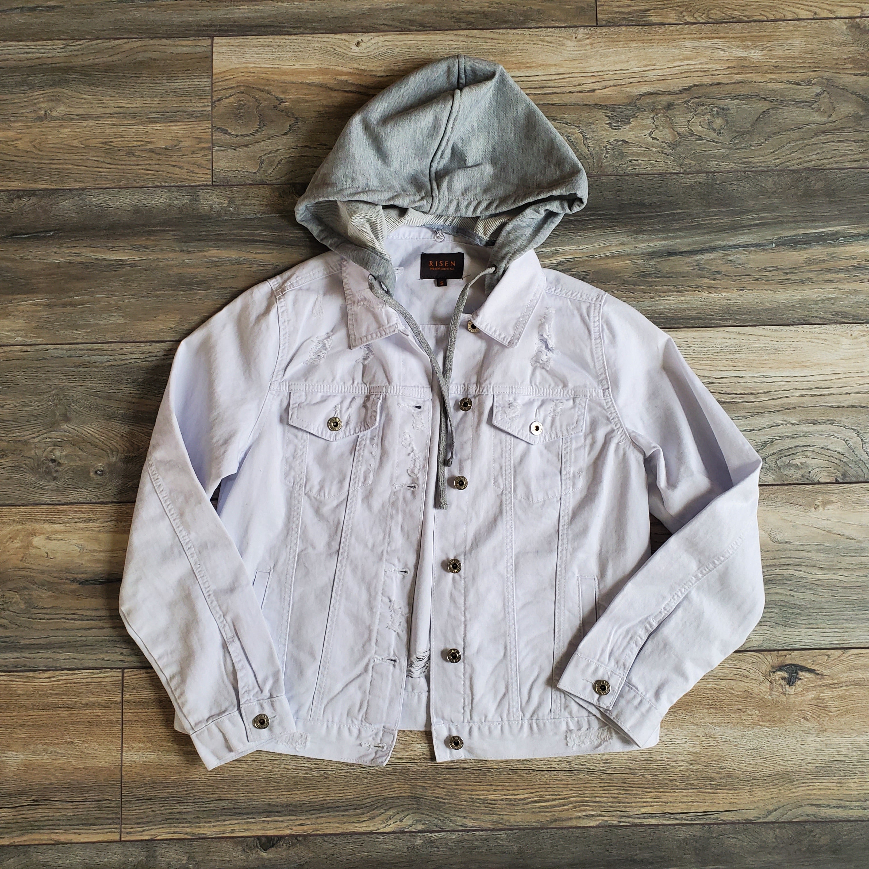 White Distressed Denim Jacket