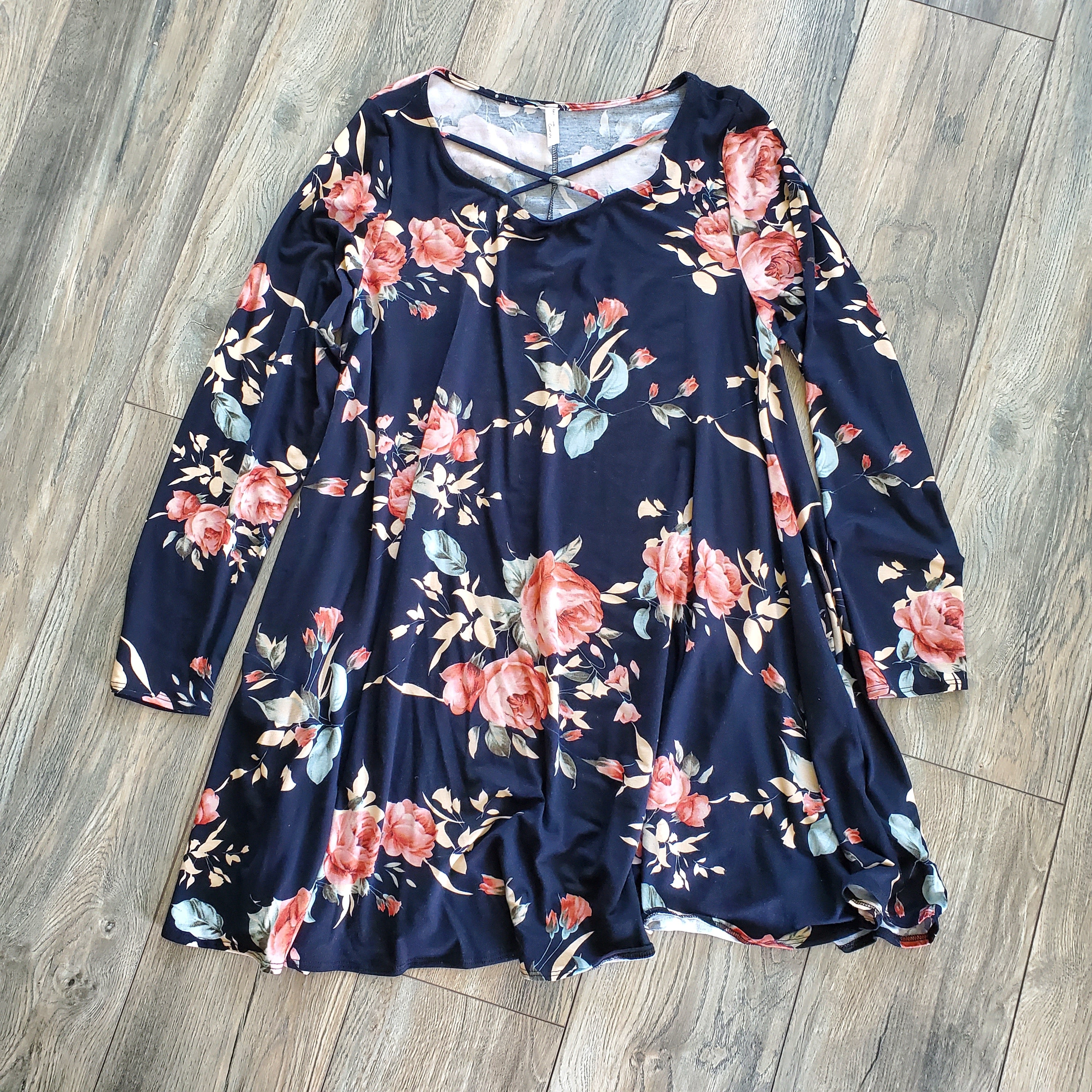 + Navy Floral Dress