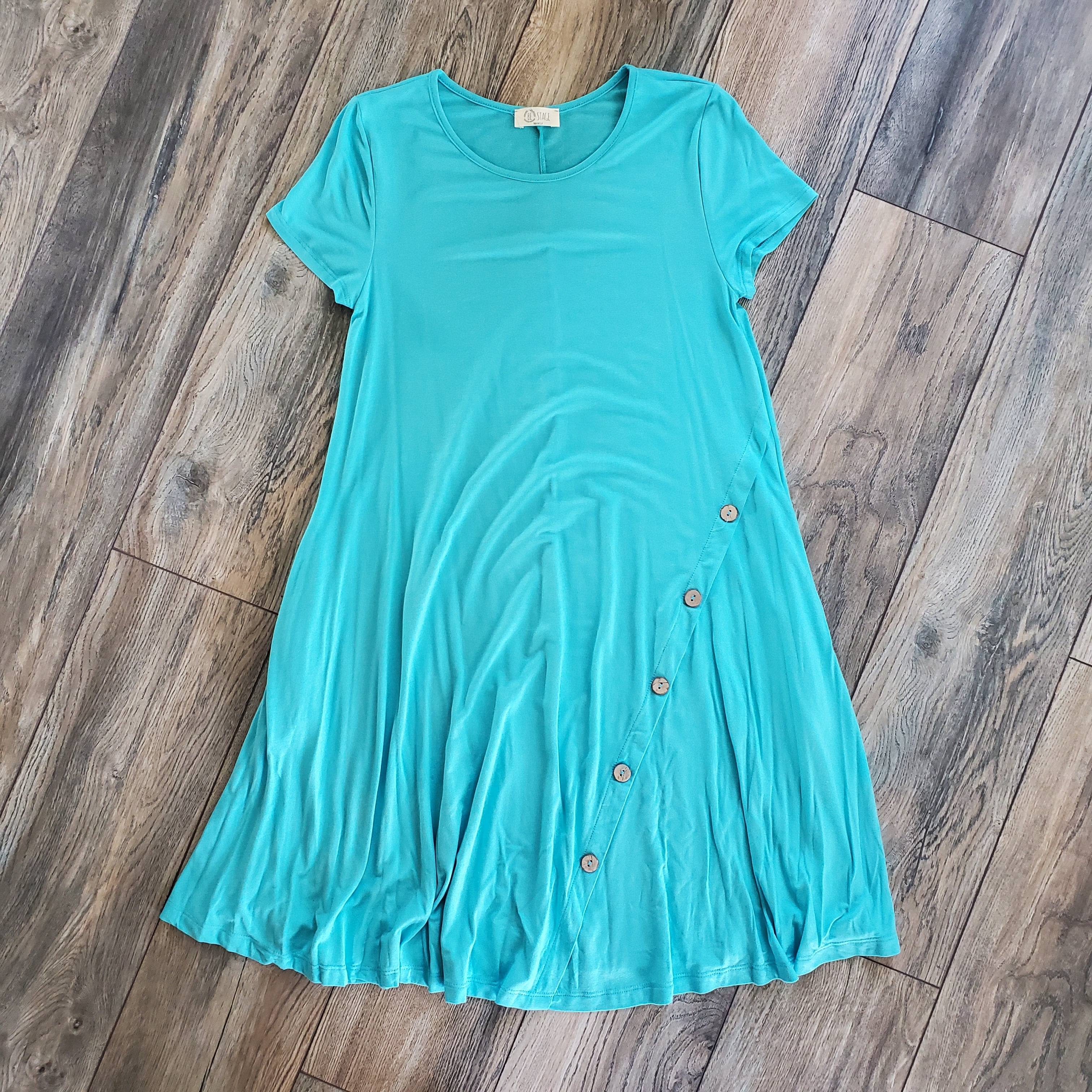 Side Button Dress with Pockets