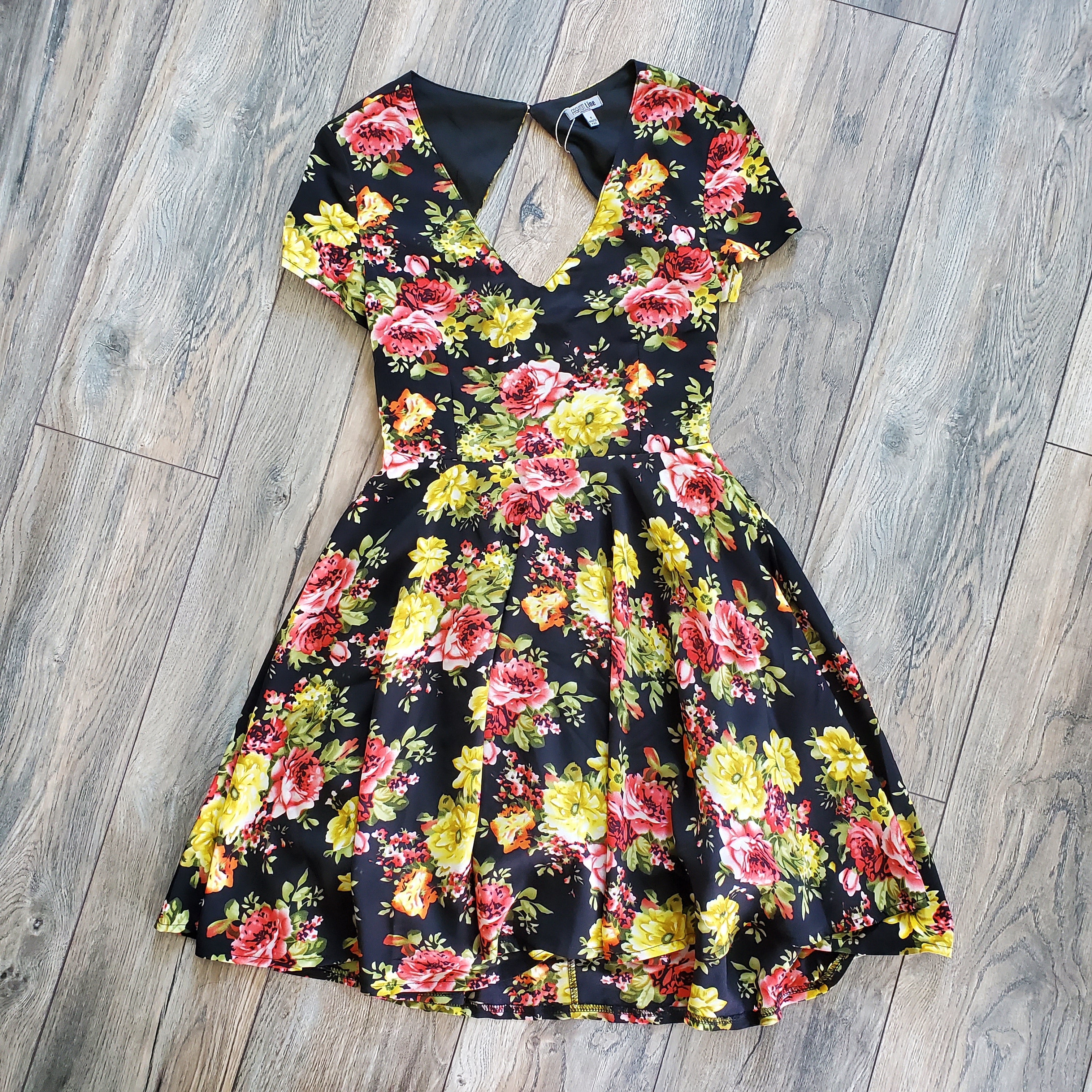 Open Back Floral Dress