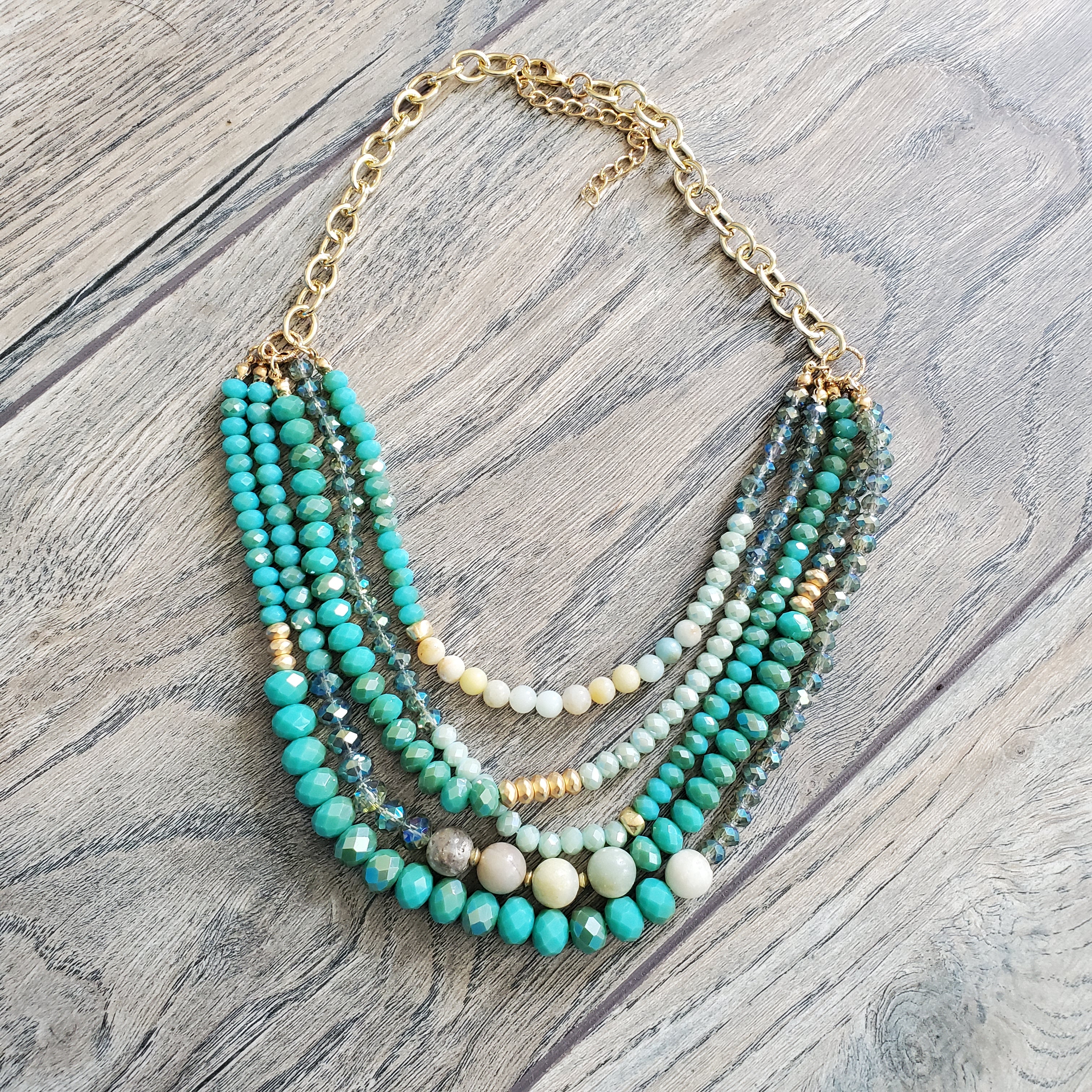 Mixed Beads Statement Necklace