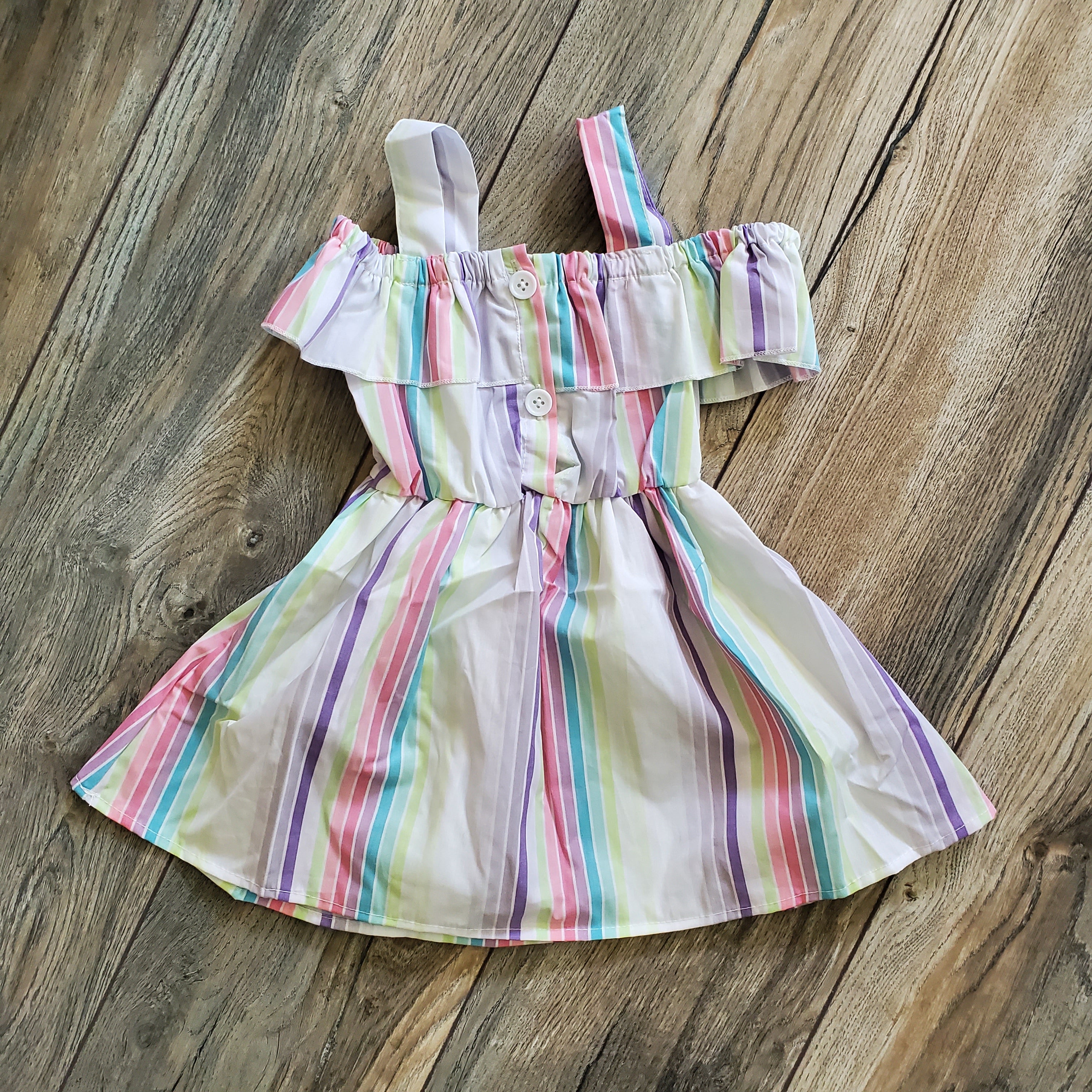 Striped Off Shoulder Dress