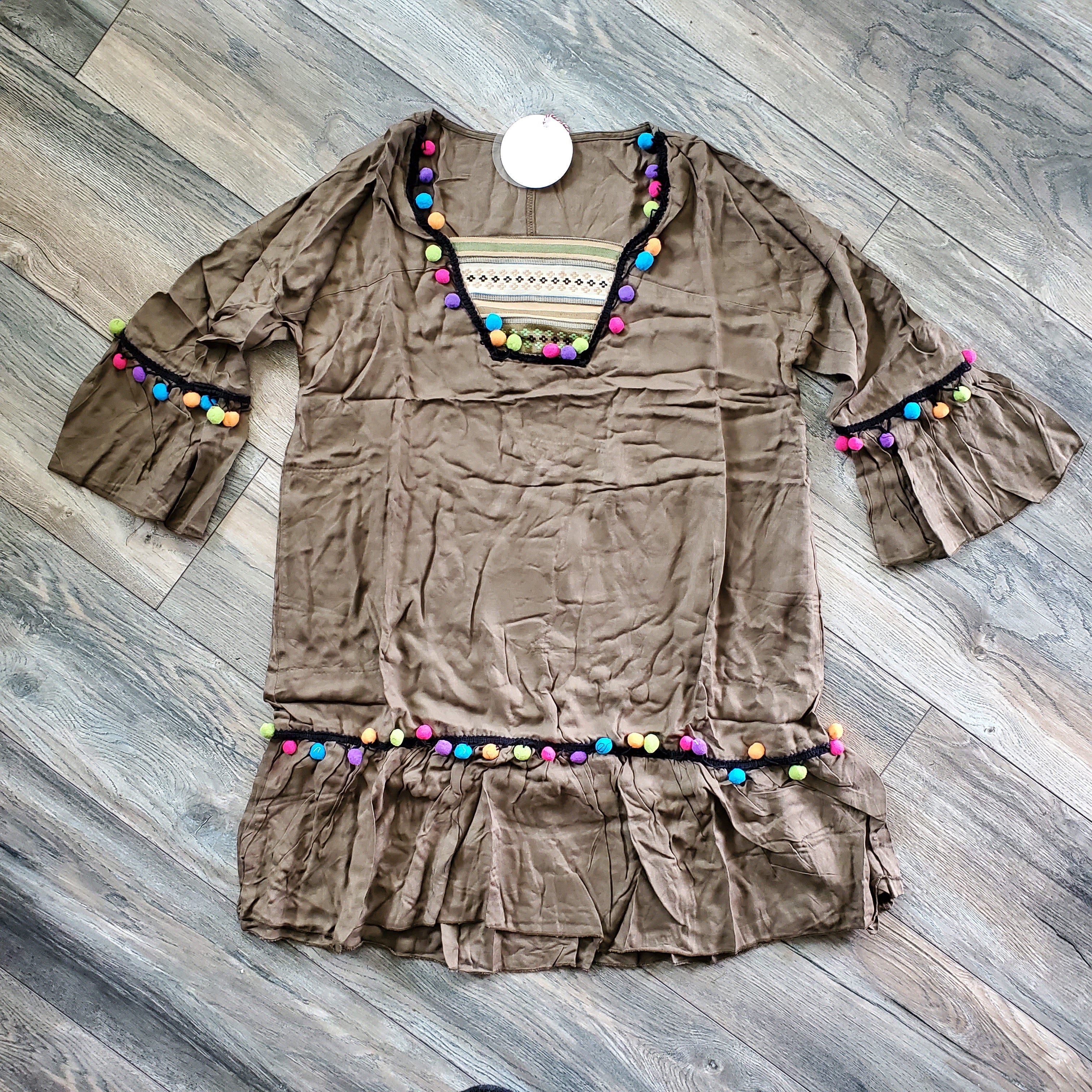 Multi Color Pom Pom Dress