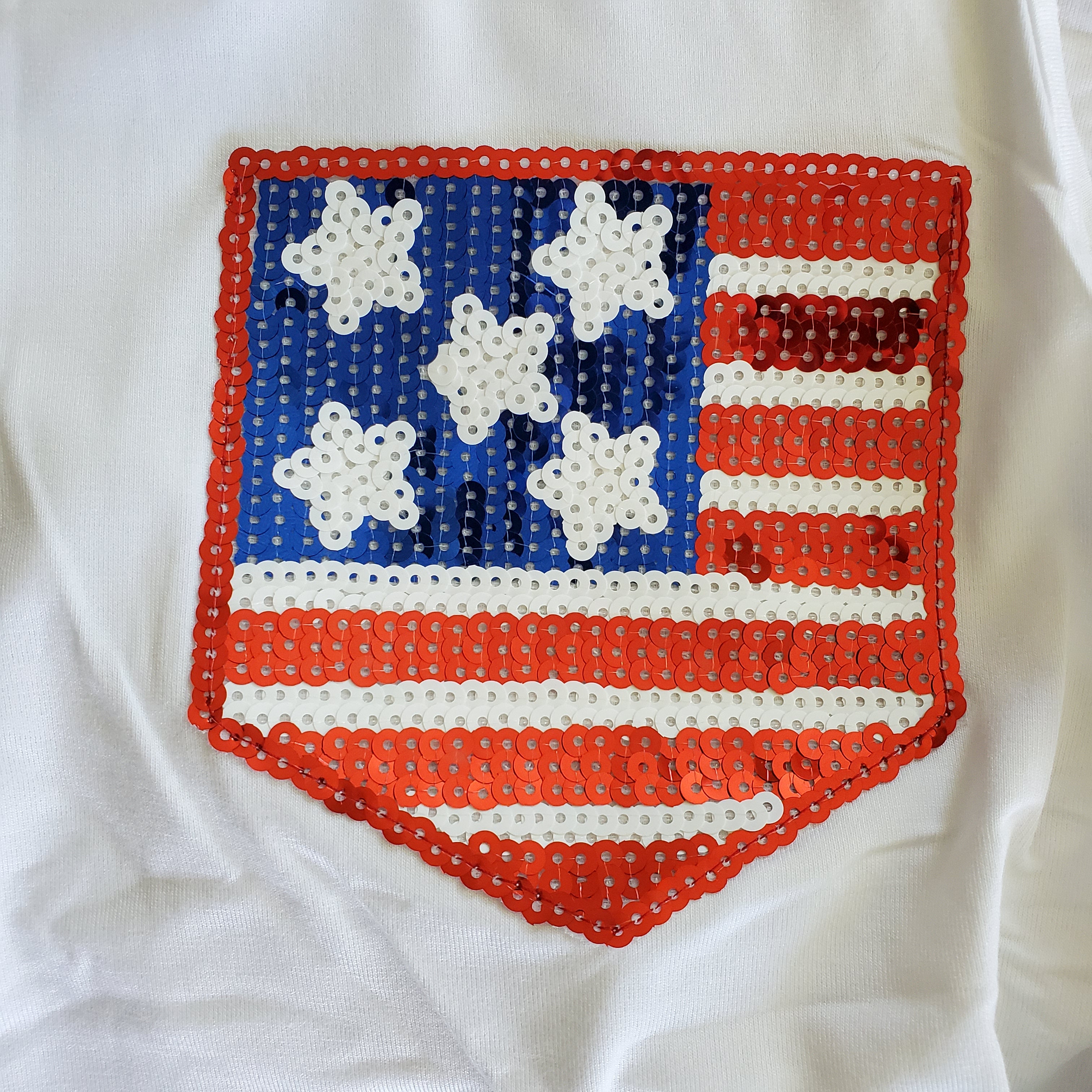 Sequin Flag Pocket Tank