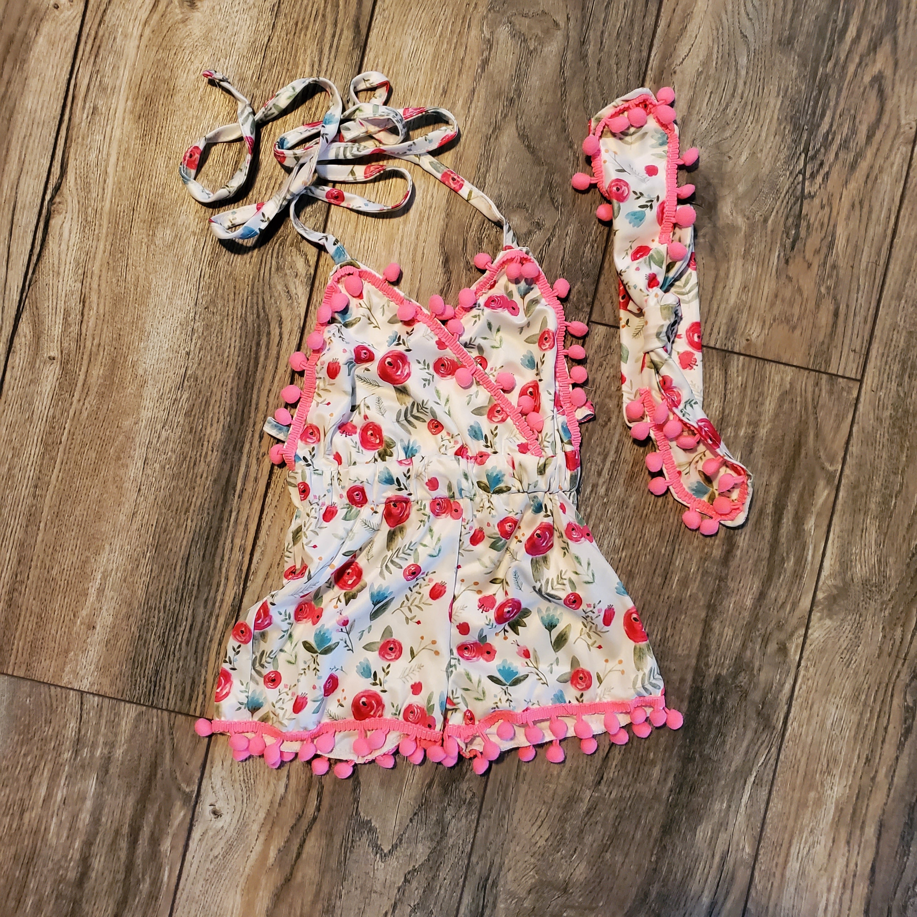 Floral Pom Pom Romper (Littles)