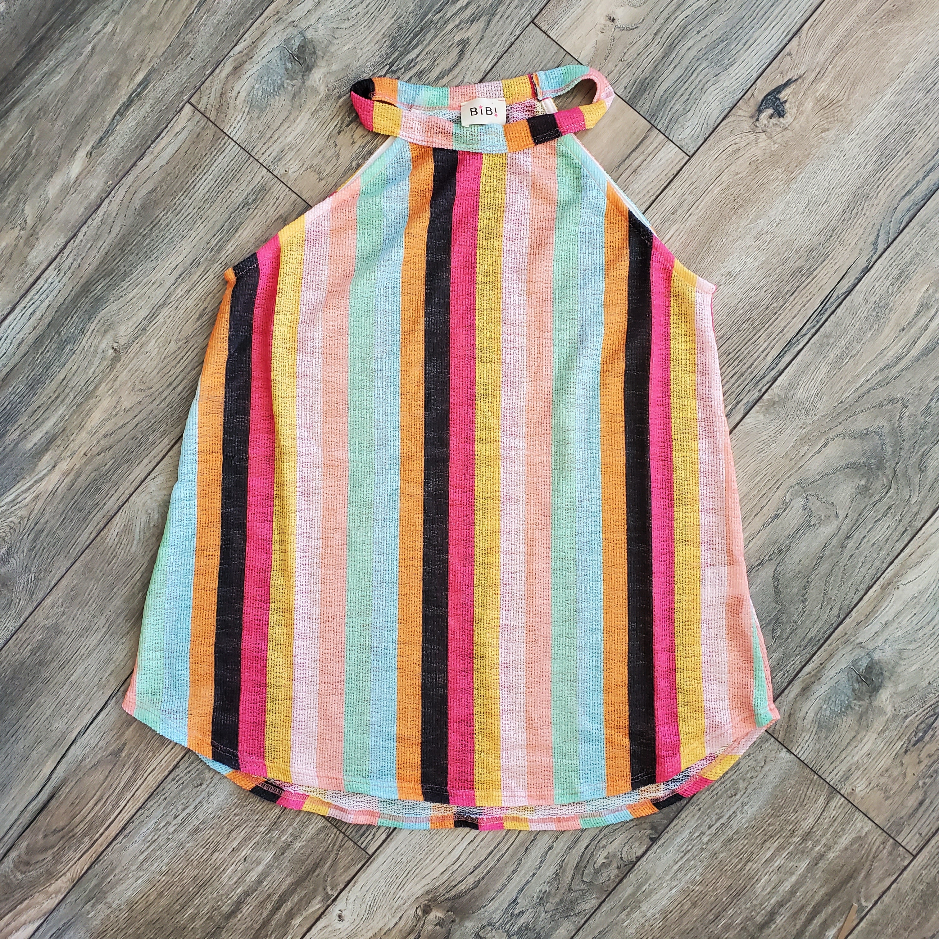 Striped Halter Neck Top