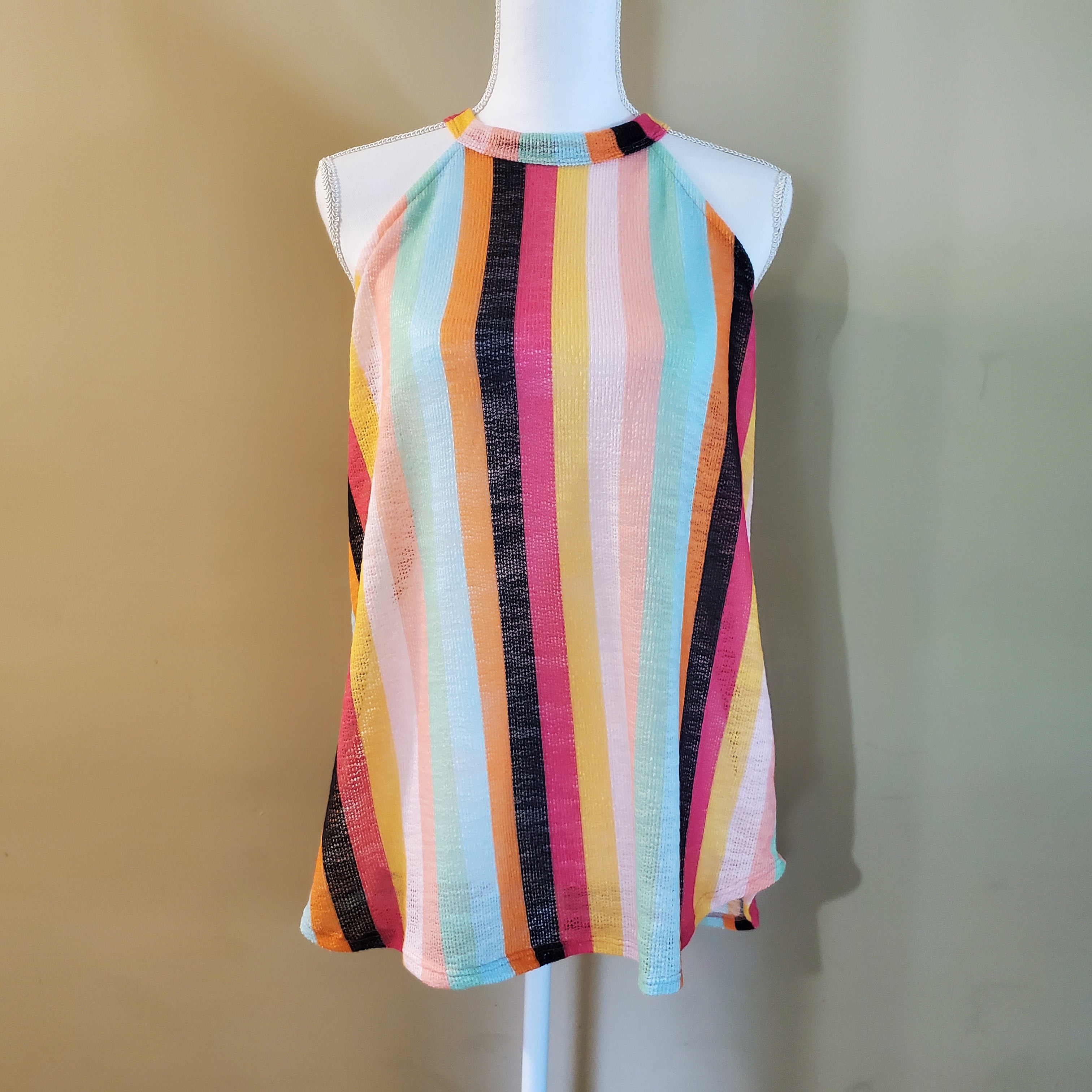 Striped Halter Neck Top