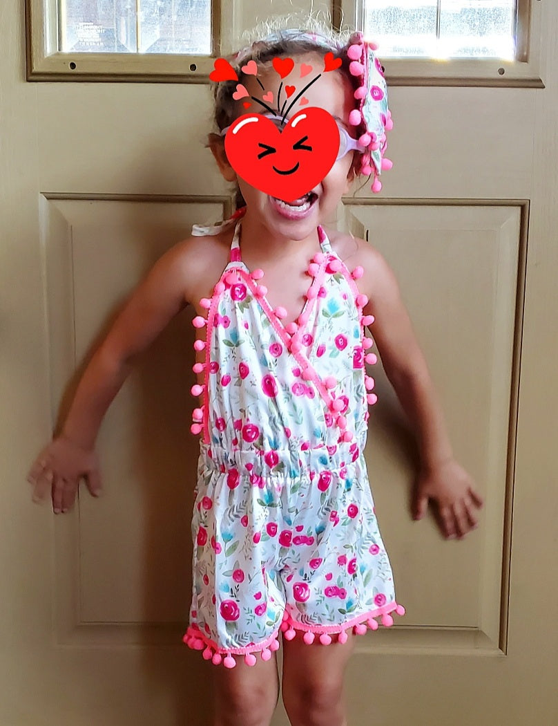 Floral Pom Pom Romper (Littles)