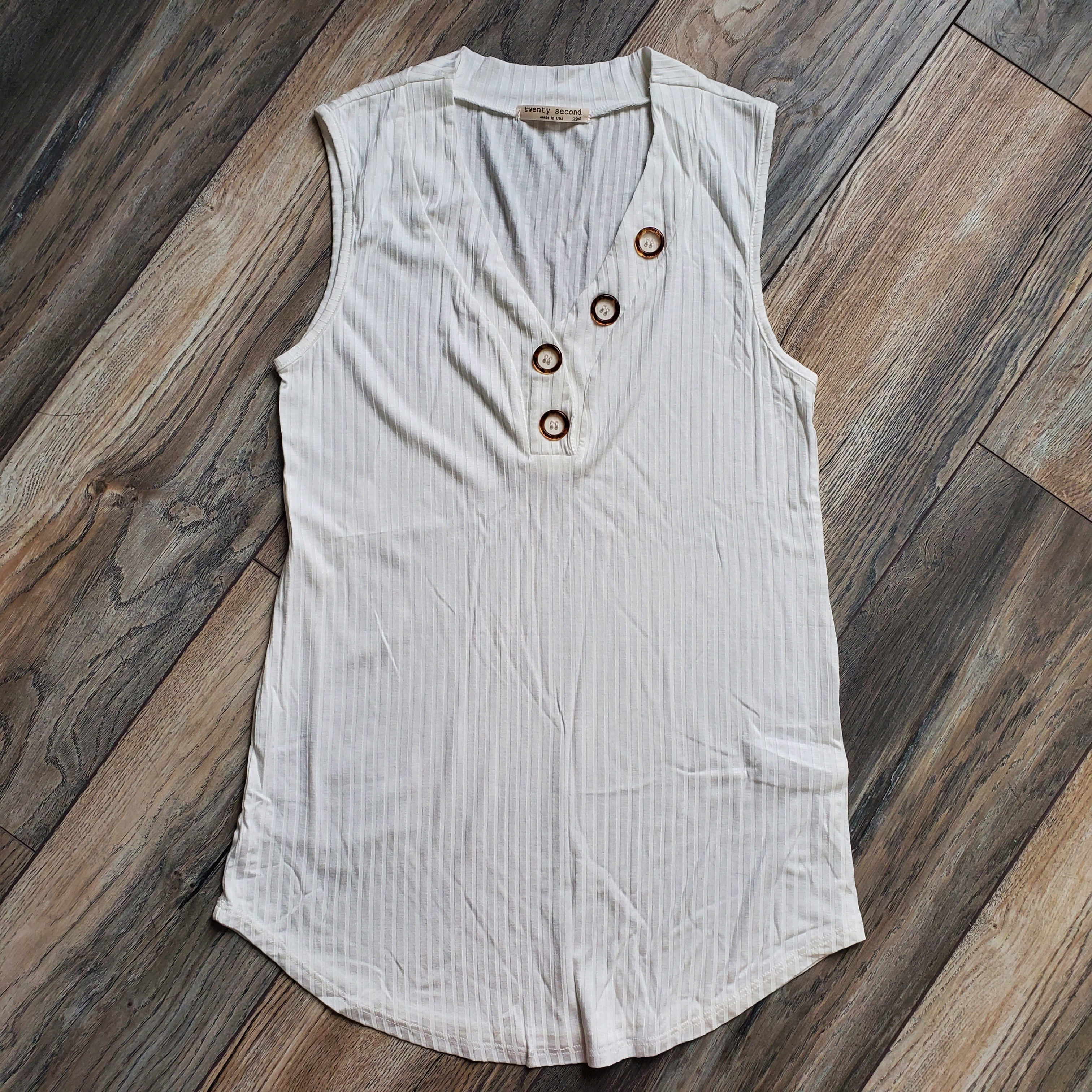 White V-Neck Tank