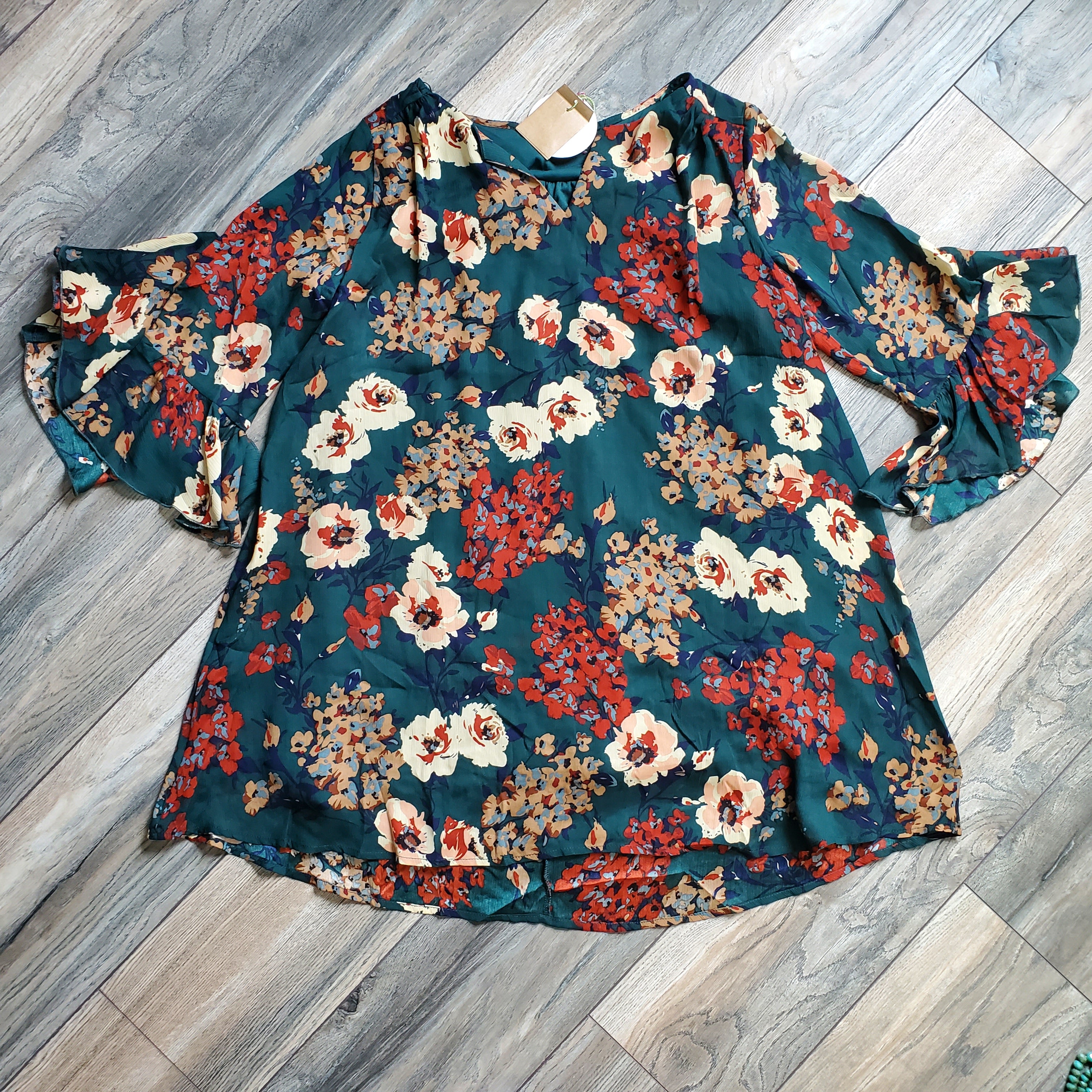 Green Floral Dress (medium)