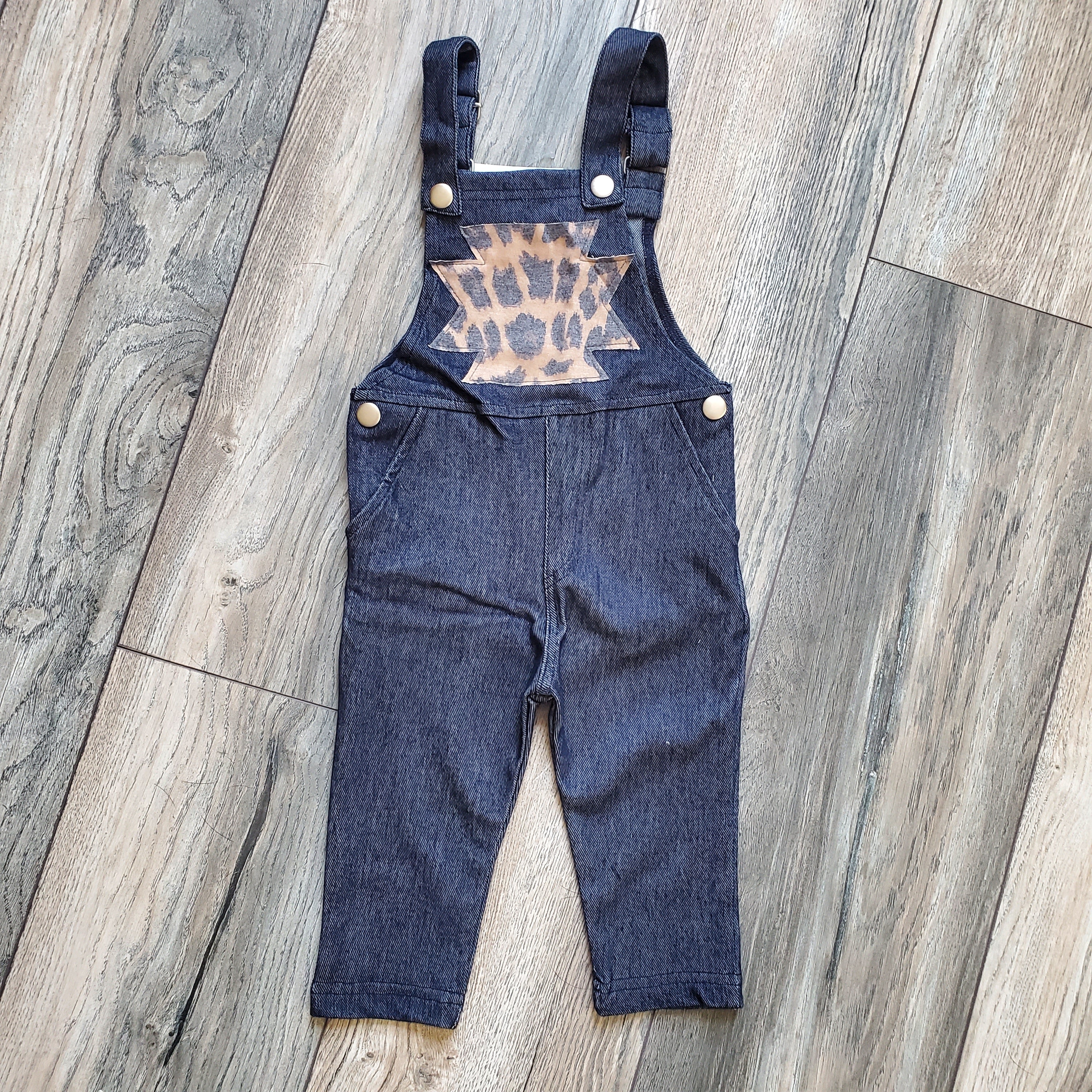 Kids - Oh My Overalls ** Denim-Leopard Pocket