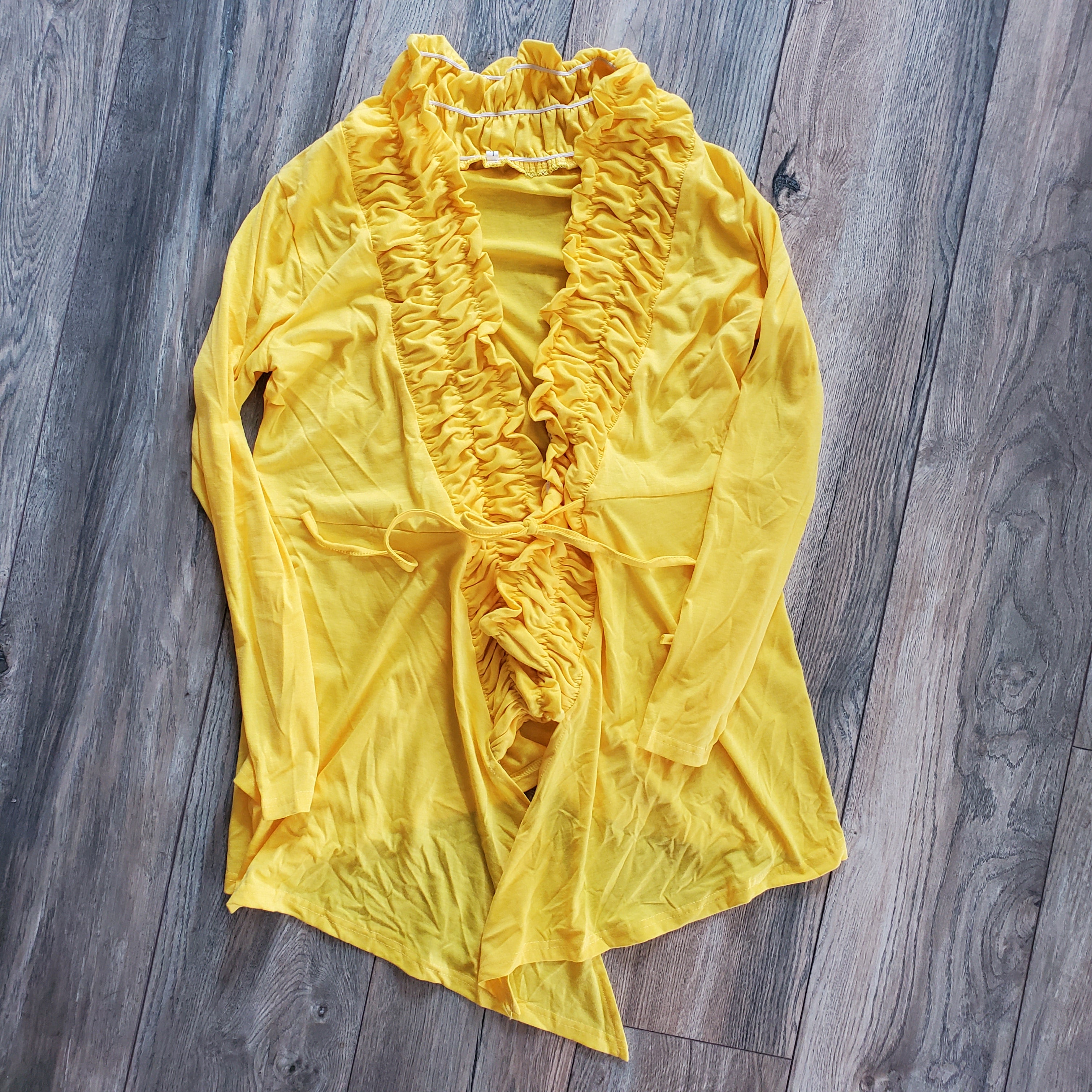 Yellow Ruffle Cardigan (large)