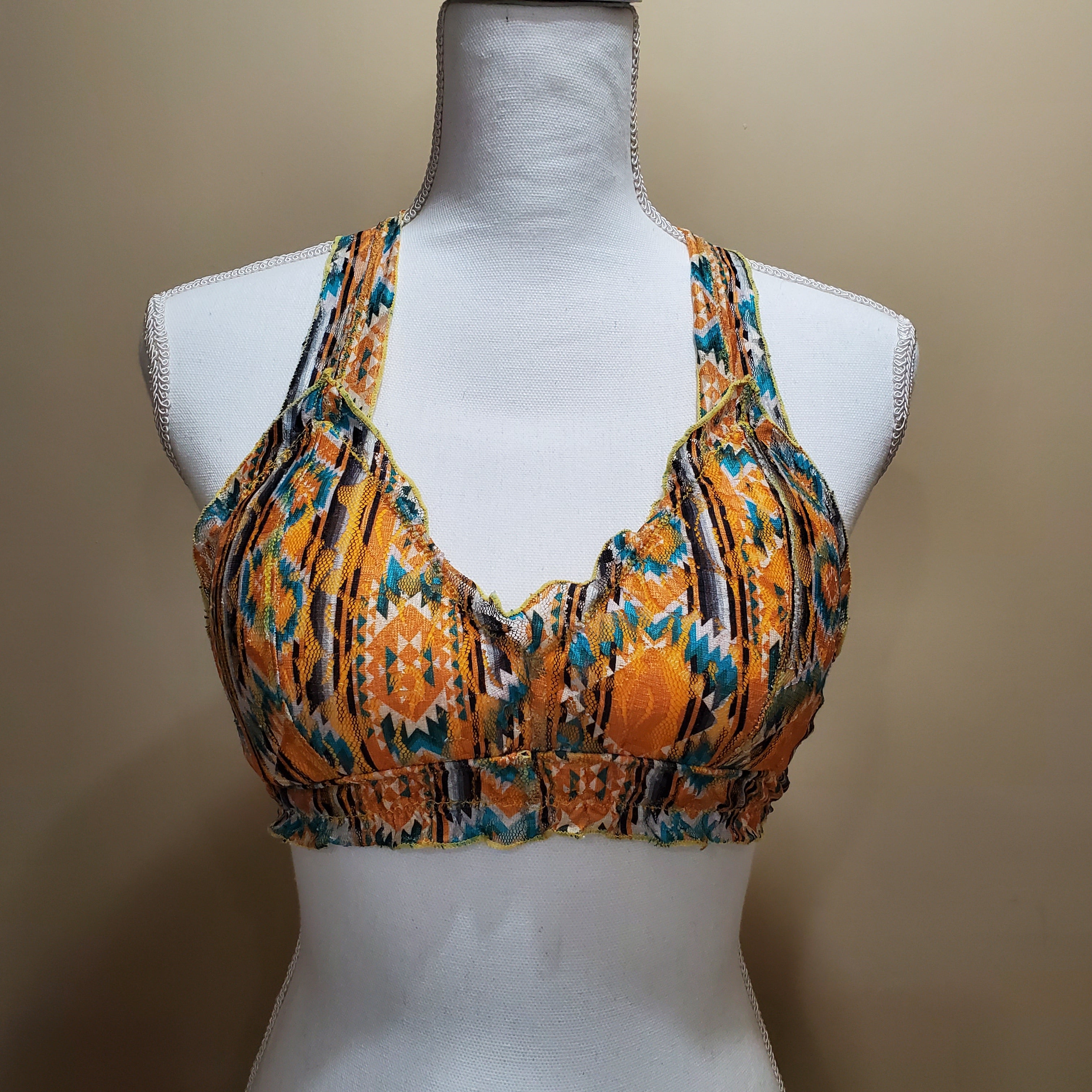 Boho Bralette ** Mustard Aztec