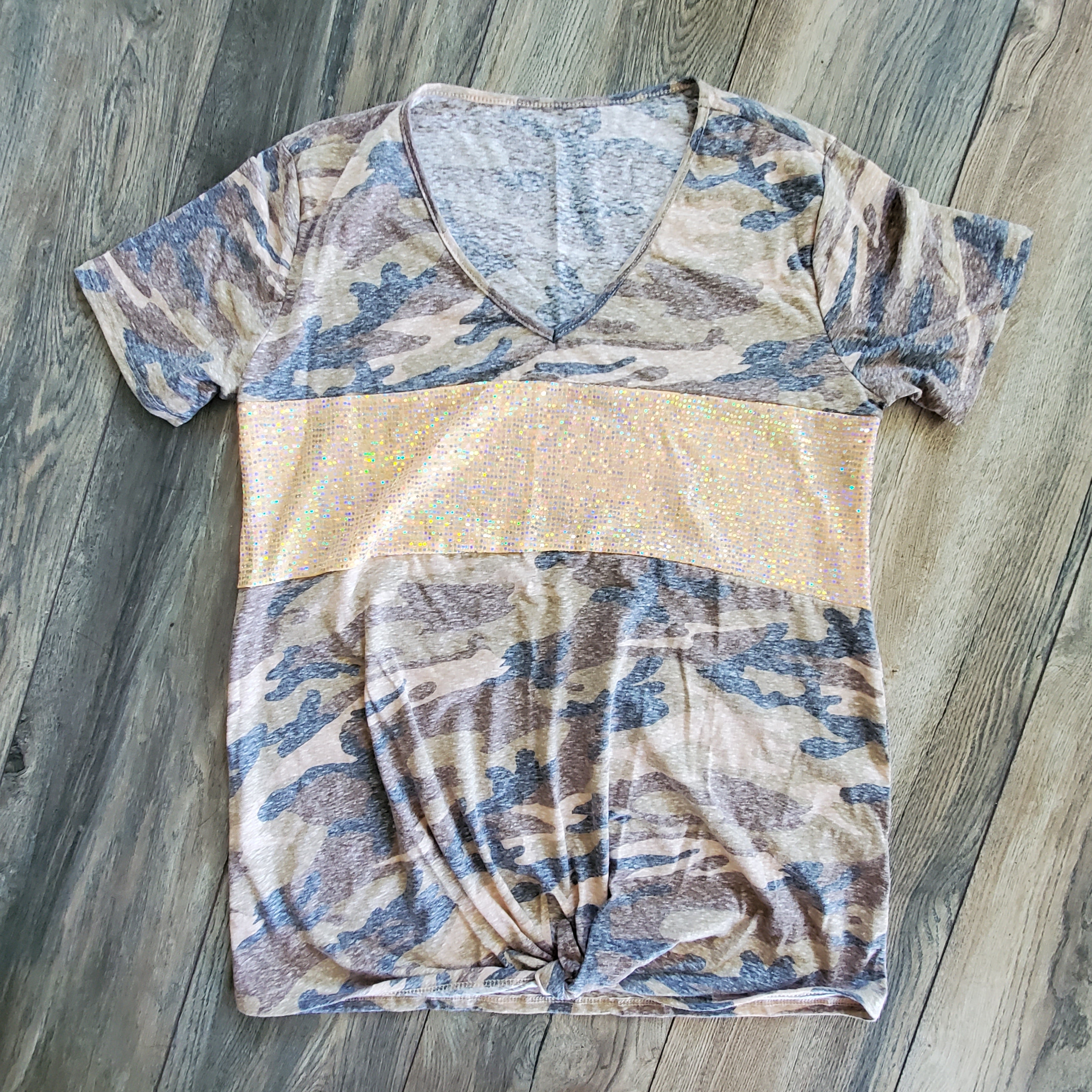 Sparkles & Camo Top