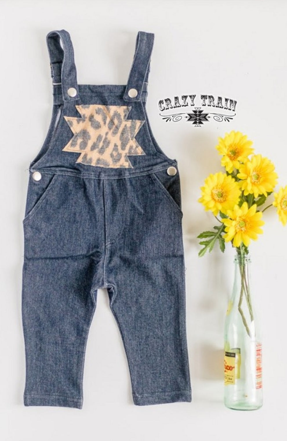 Baby - Oh My Overalls ** Denim-Leopard Pocket