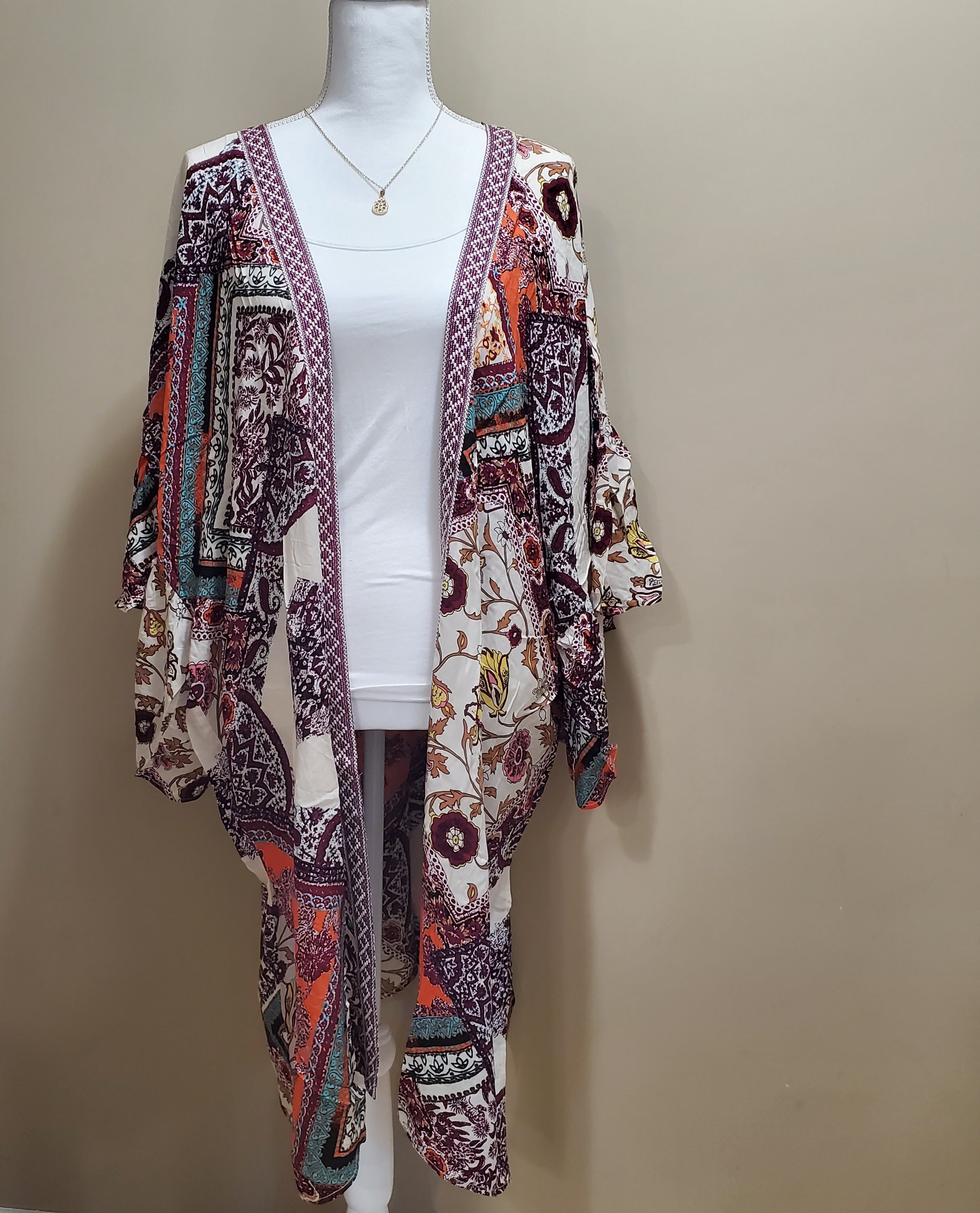 Border Printed Kimono
