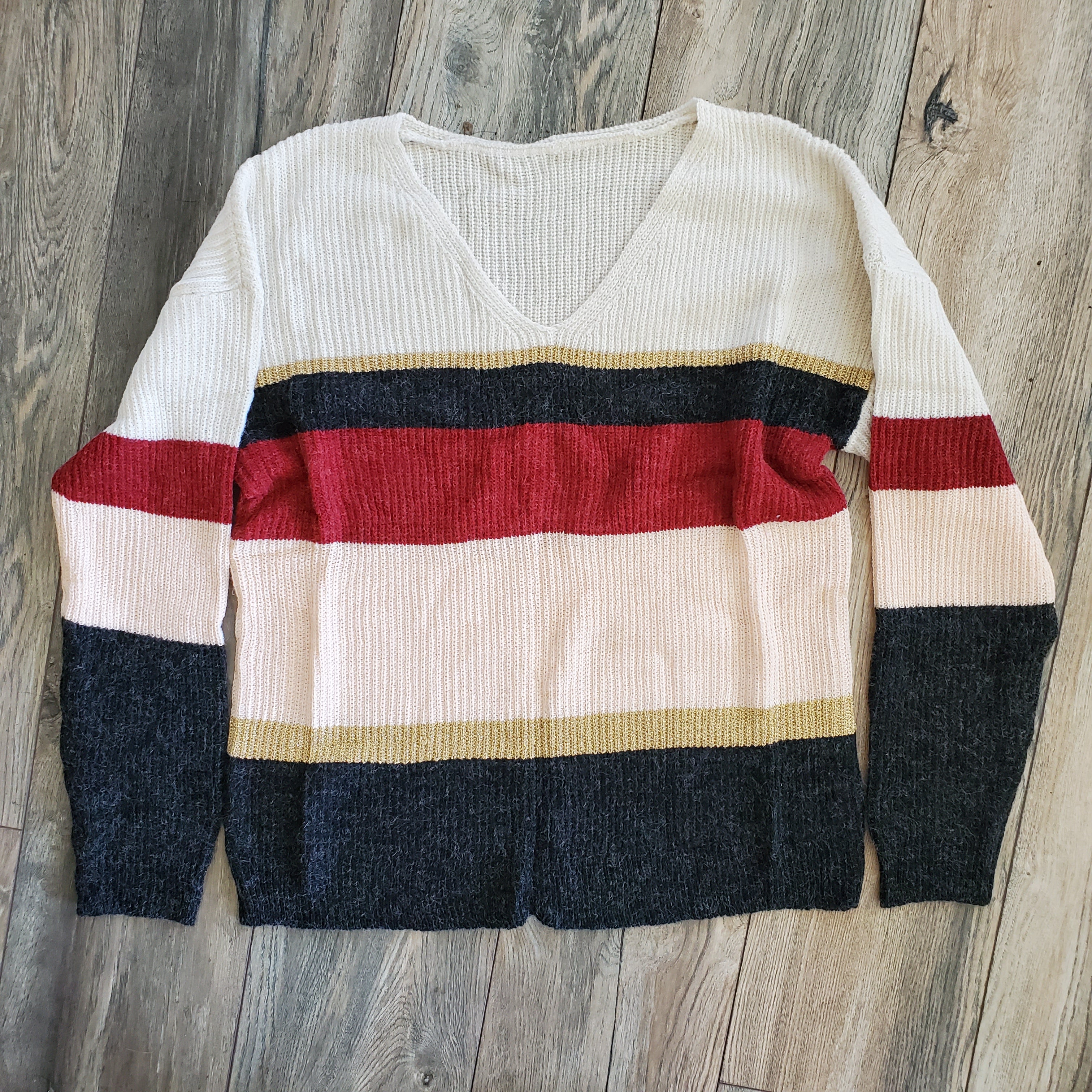 Maroon Block Sweater