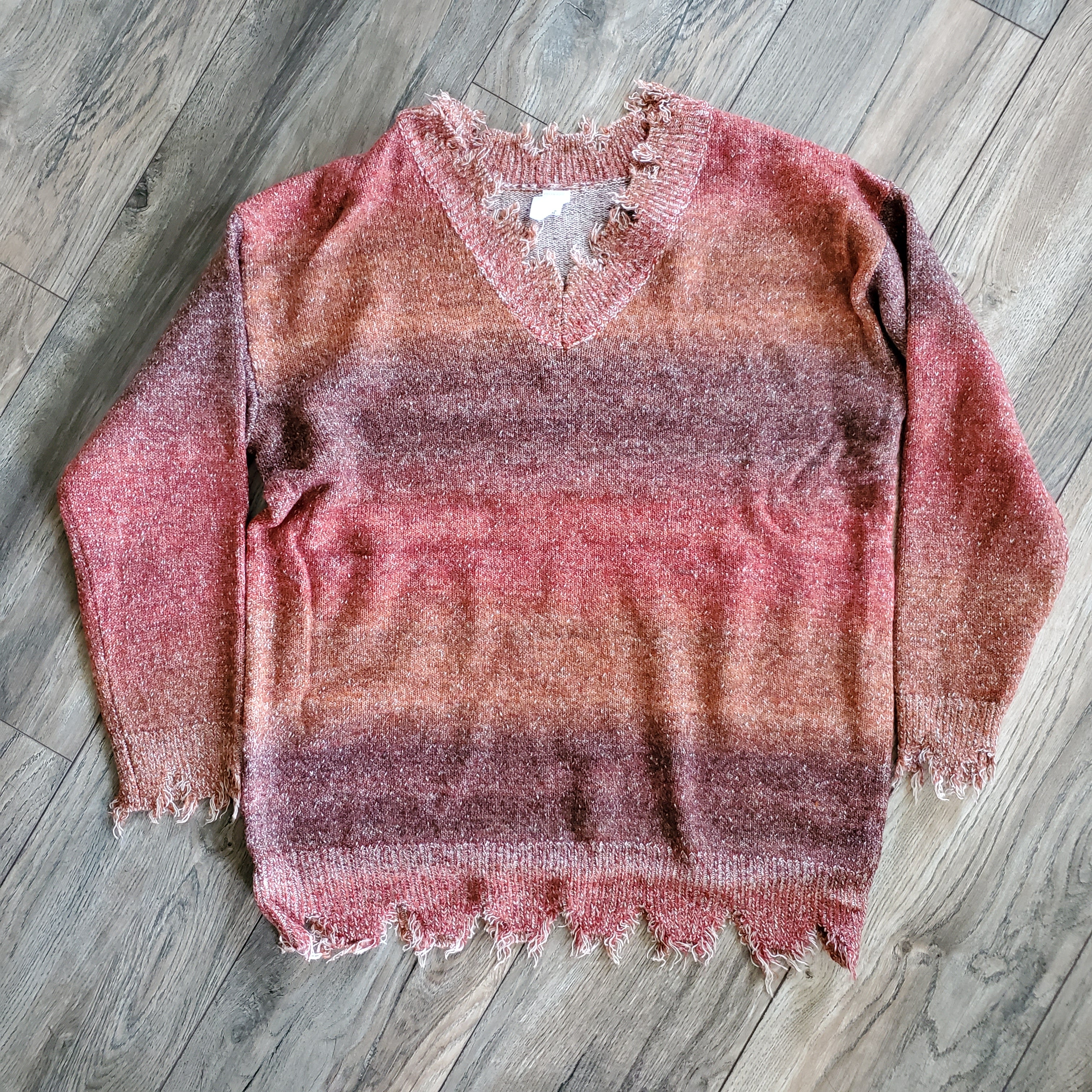 Distressed Hem Sweater