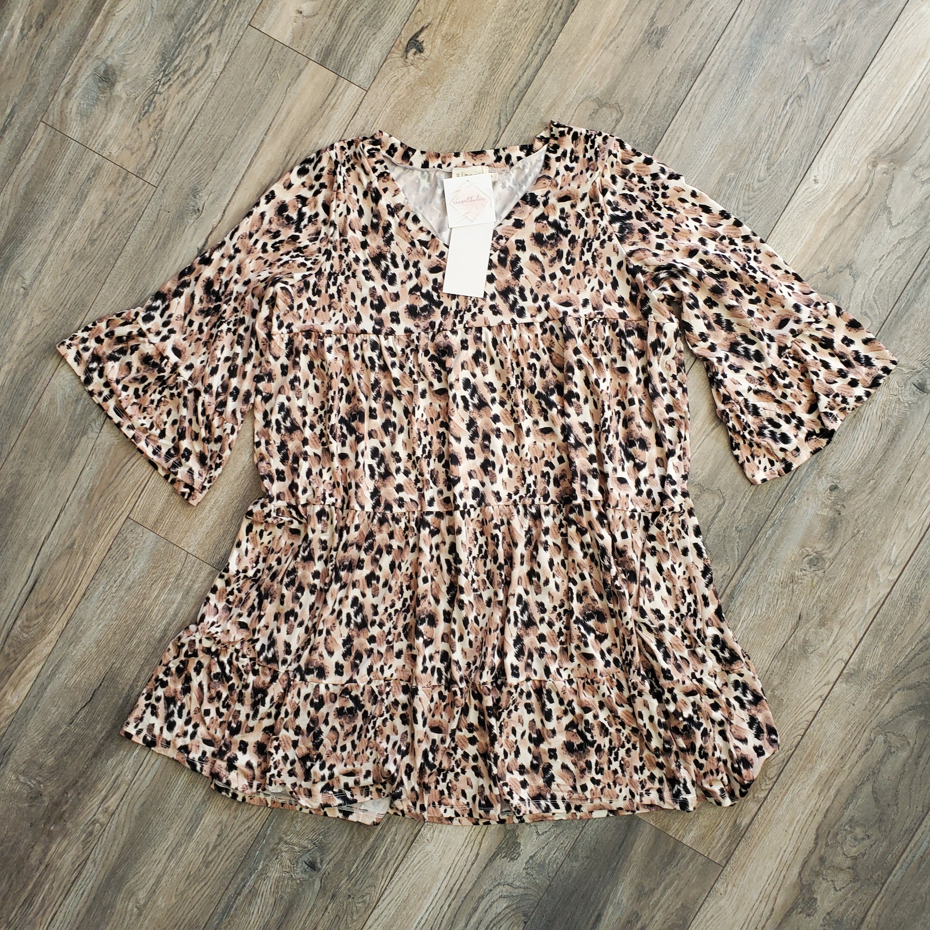 + V-Neck Tiered Ruffle Dress