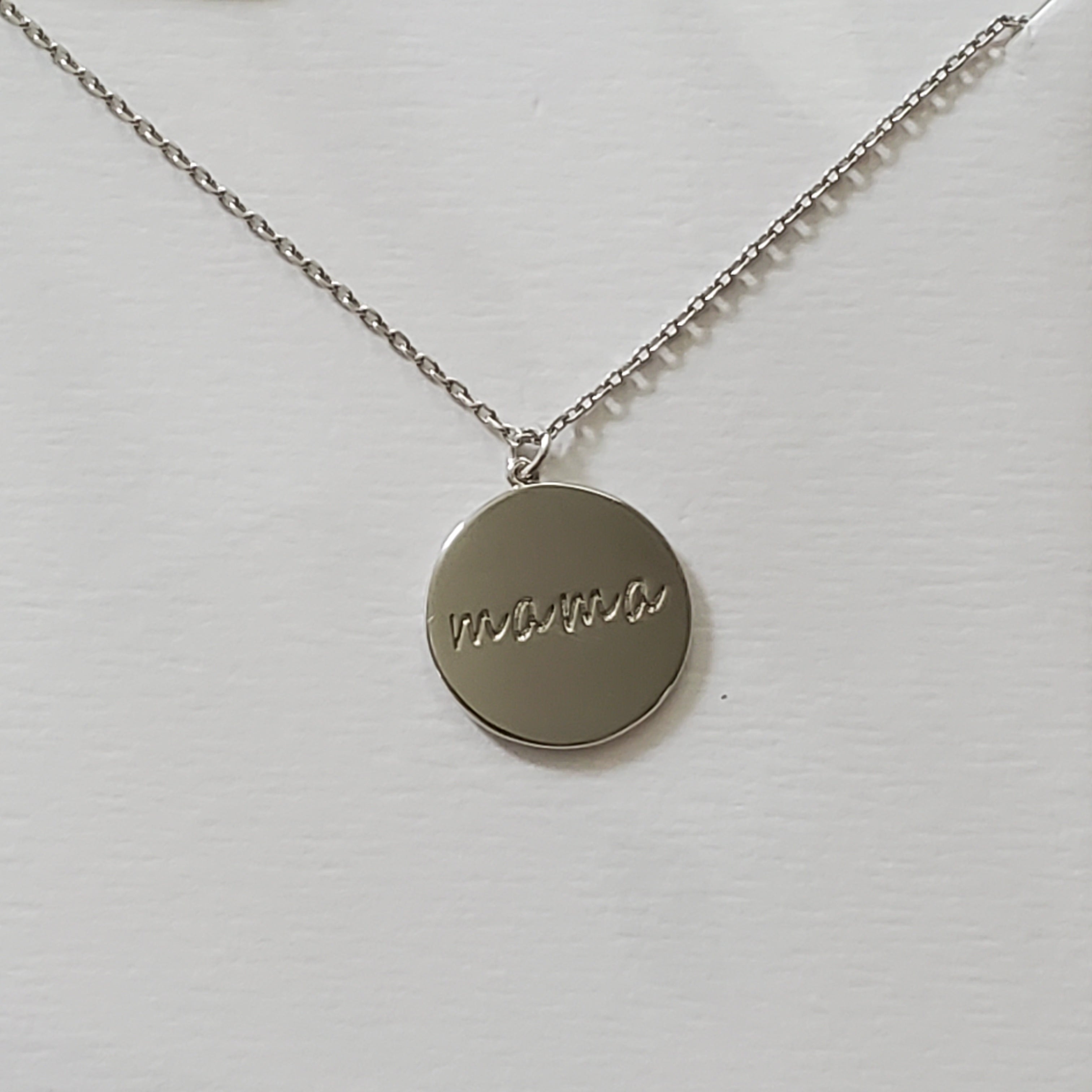 Mama Disc Pendant Necklace