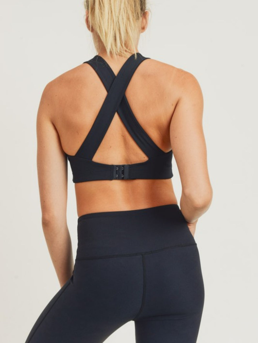 Split Front Overlay Adjustable Sports Bra