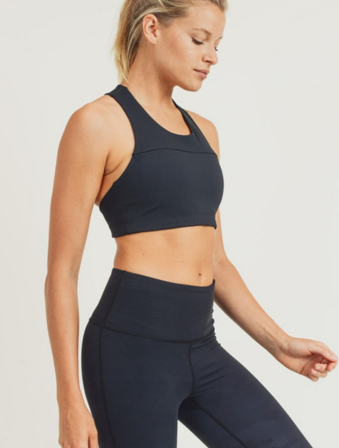 Split Front Overlay Adjustable Sports Bra