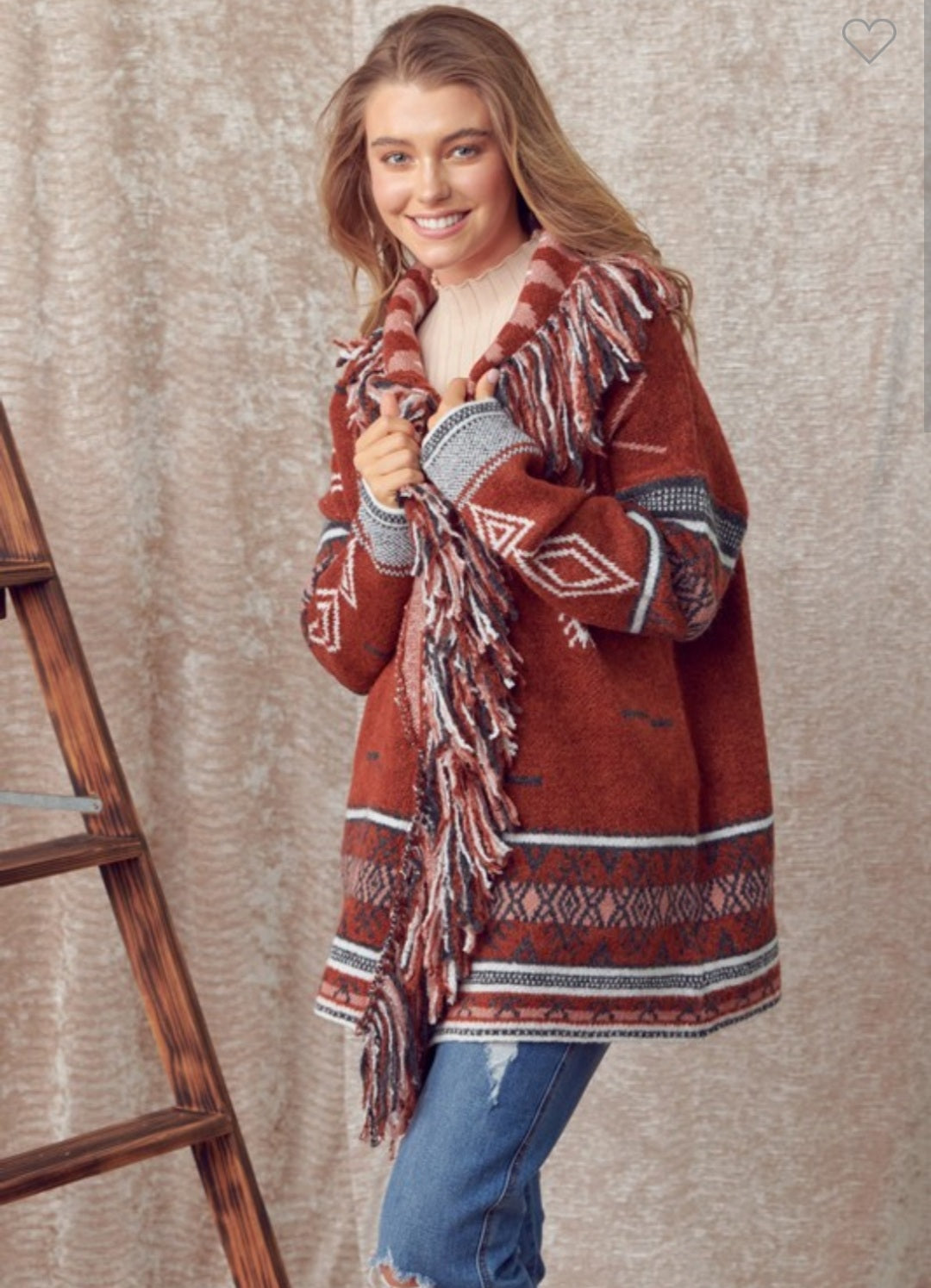 Fringe Knit Retro Cardigan