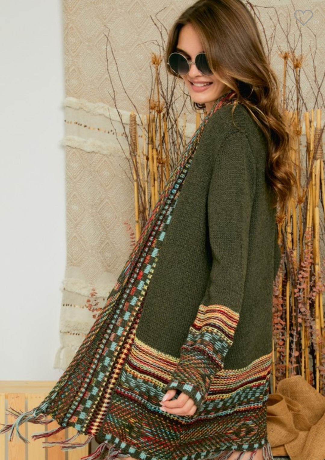 Fringe Hem Sweater Cardigan
