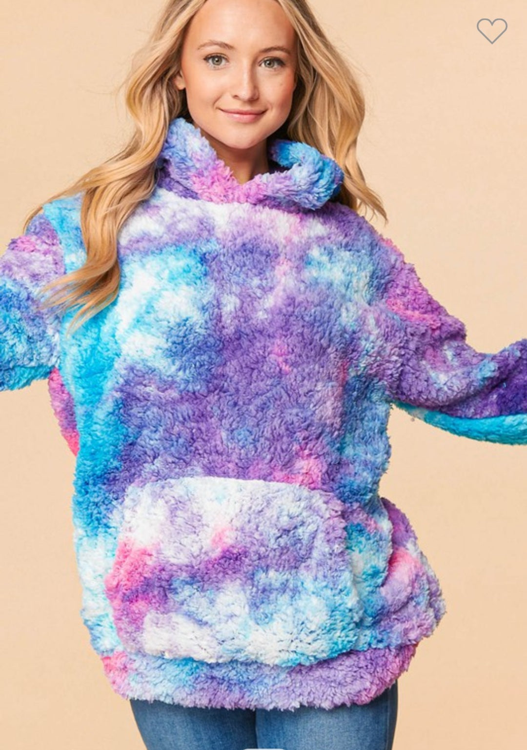 Tie Dye Sherpa Pullover Hoodie