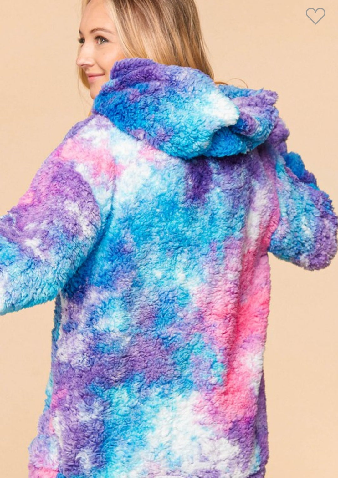 Tie Dye Sherpa Pullover Hoodie