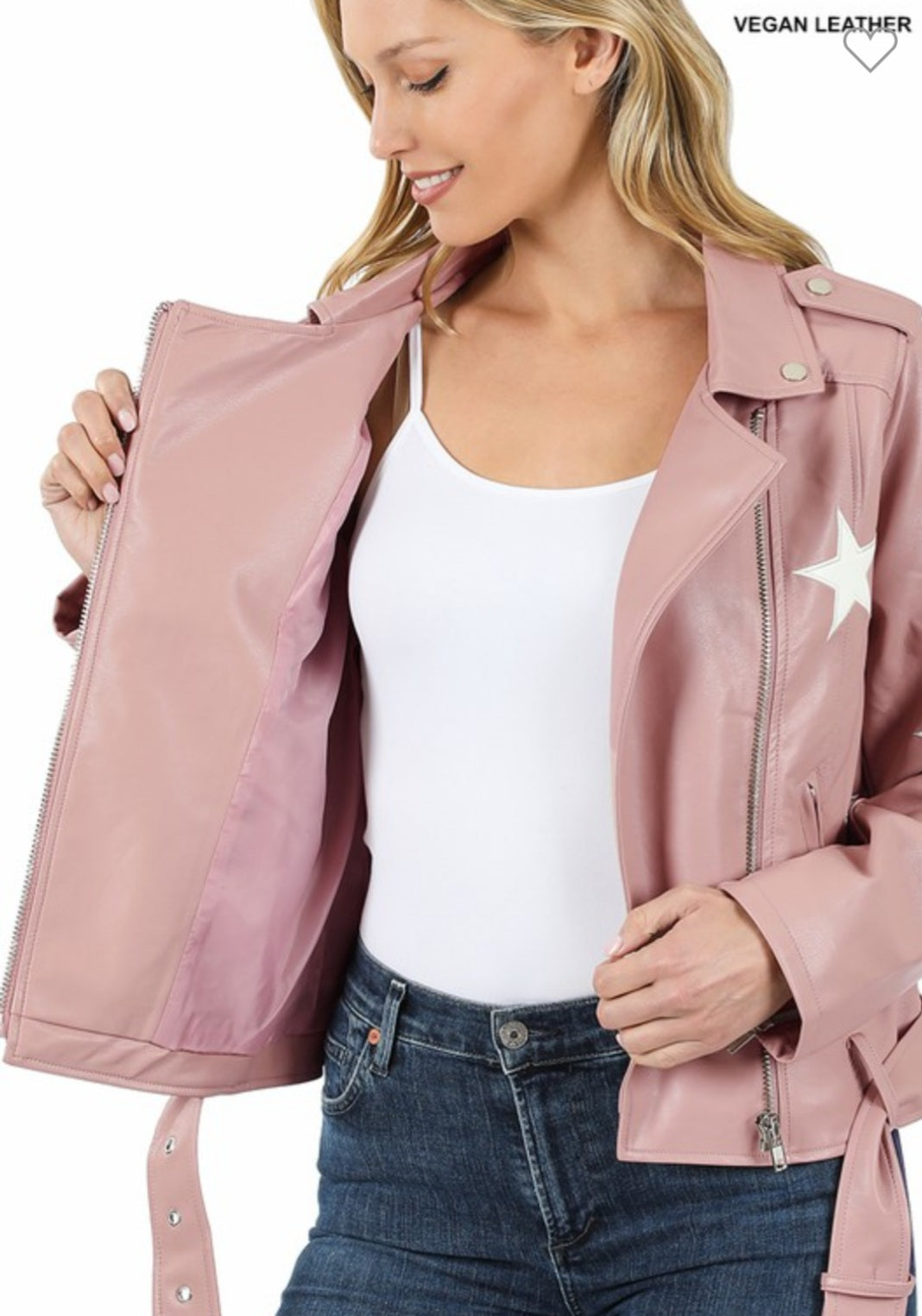 Star Patch Moto Jacket