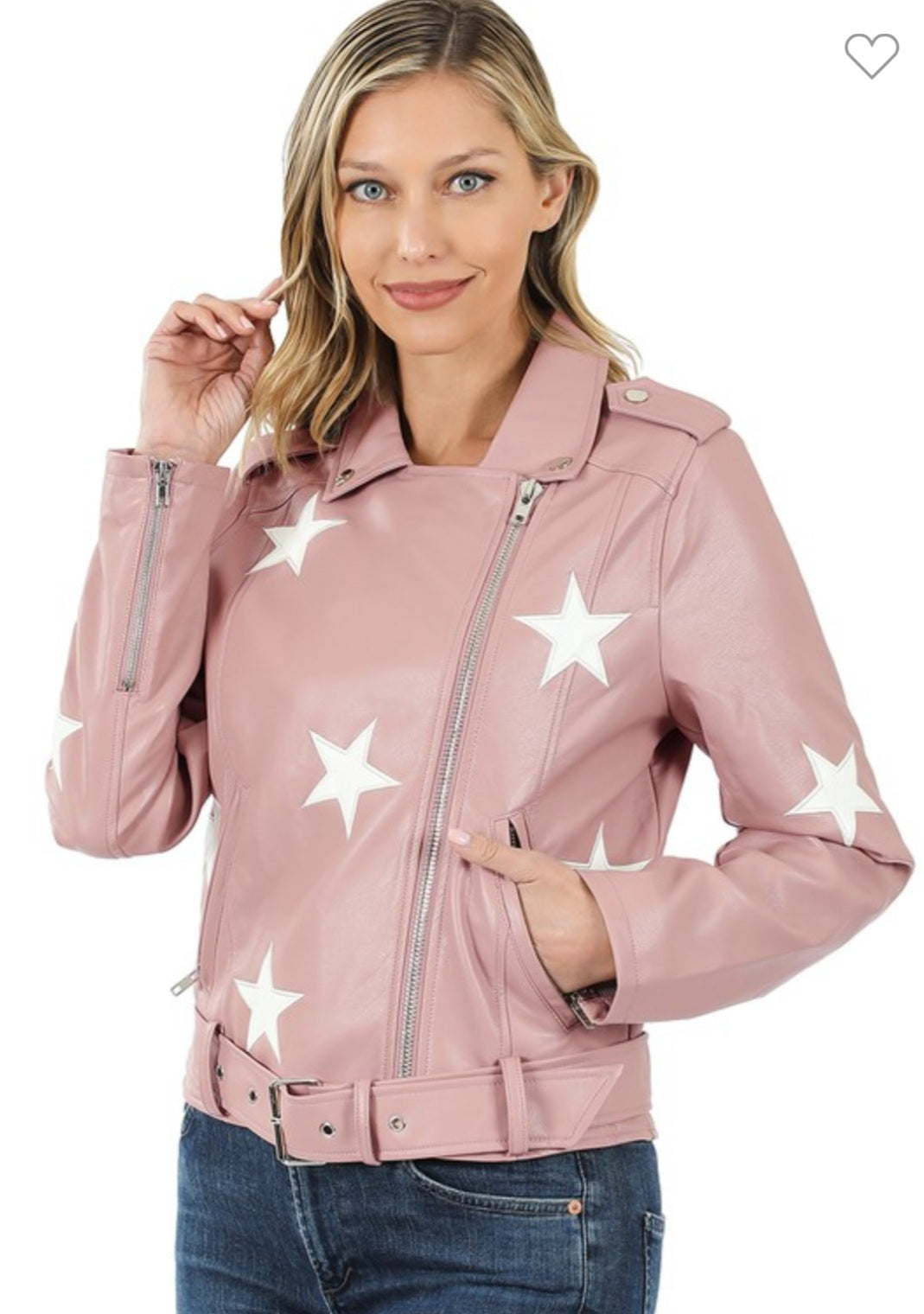 Star Patch Moto Jacket