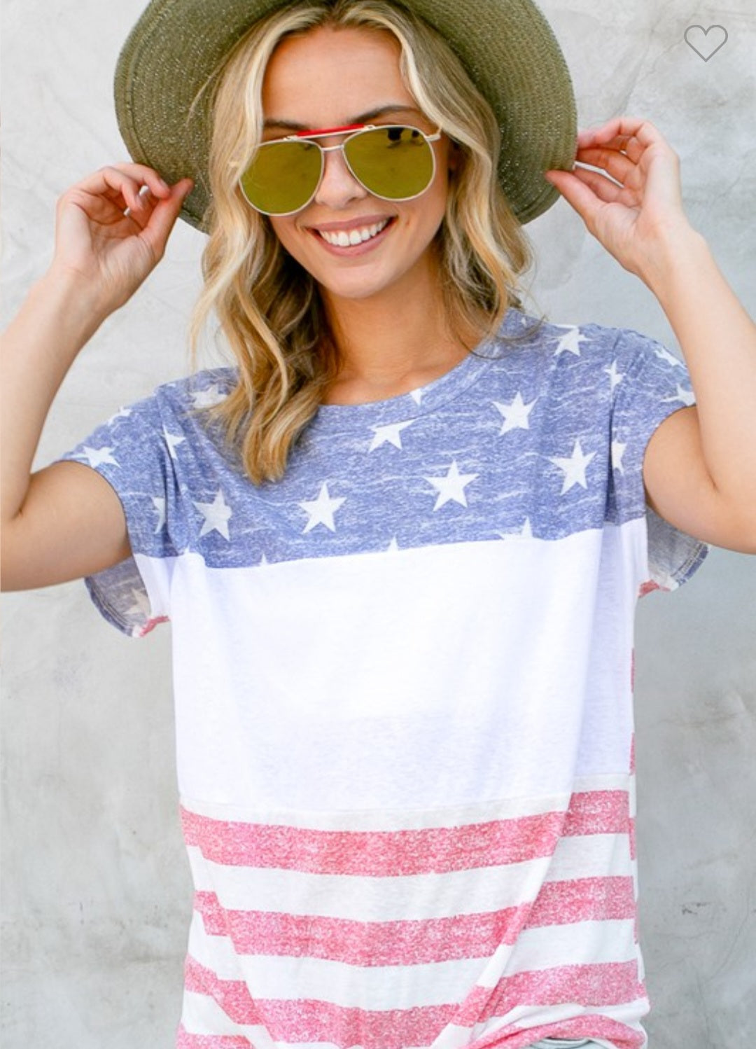 American Flag Short Sleeve Top